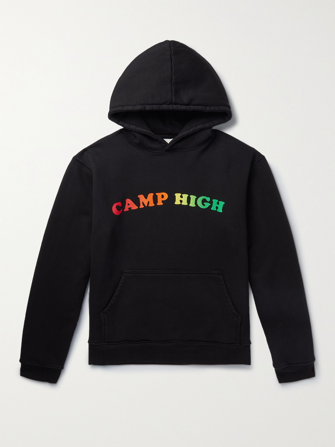 Camp High Counselor Logo-print Loopback Cotton-jersey Hoodie In Black