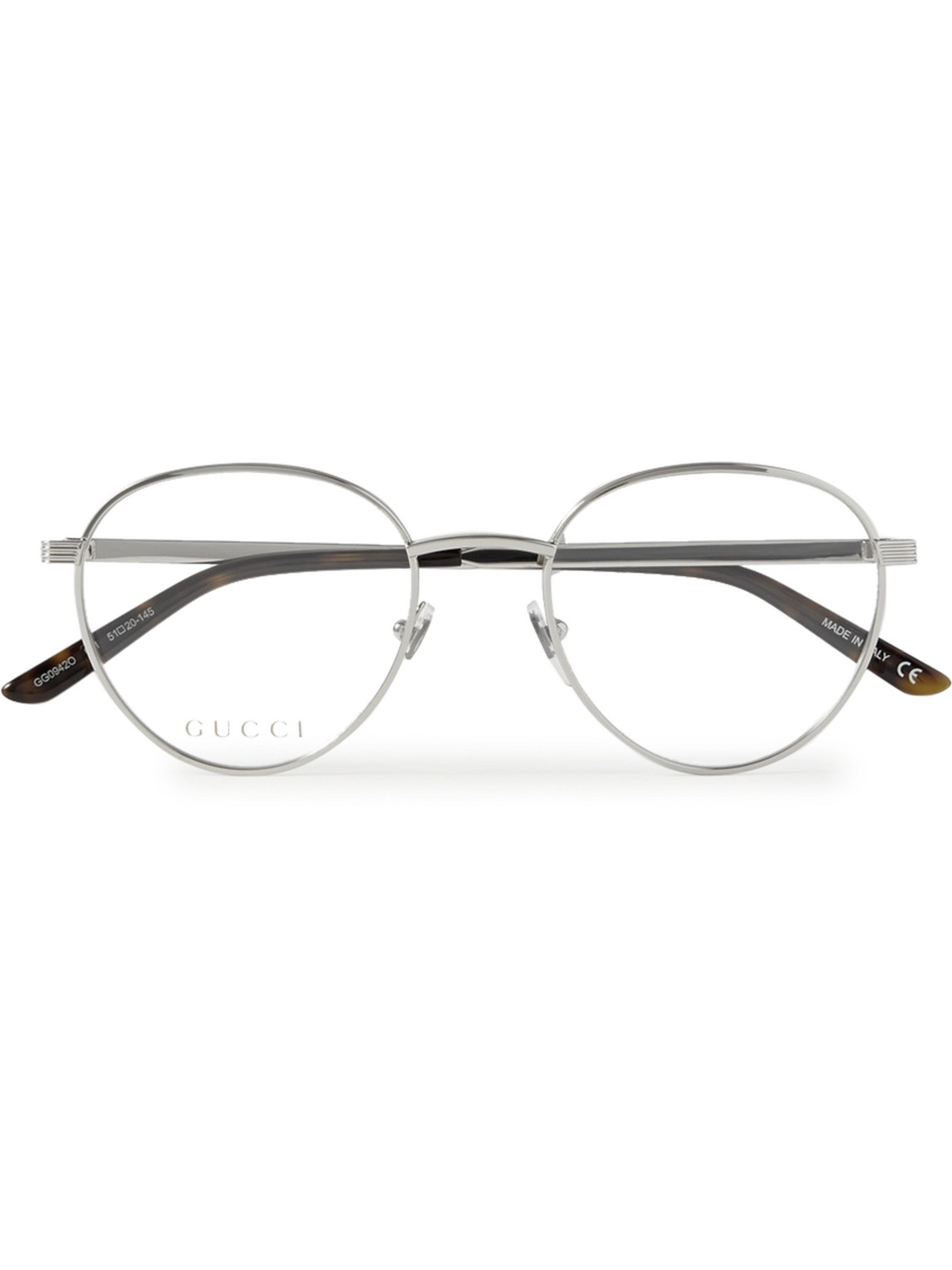 Gucci Round-frame Silver-tone Optical Glasses