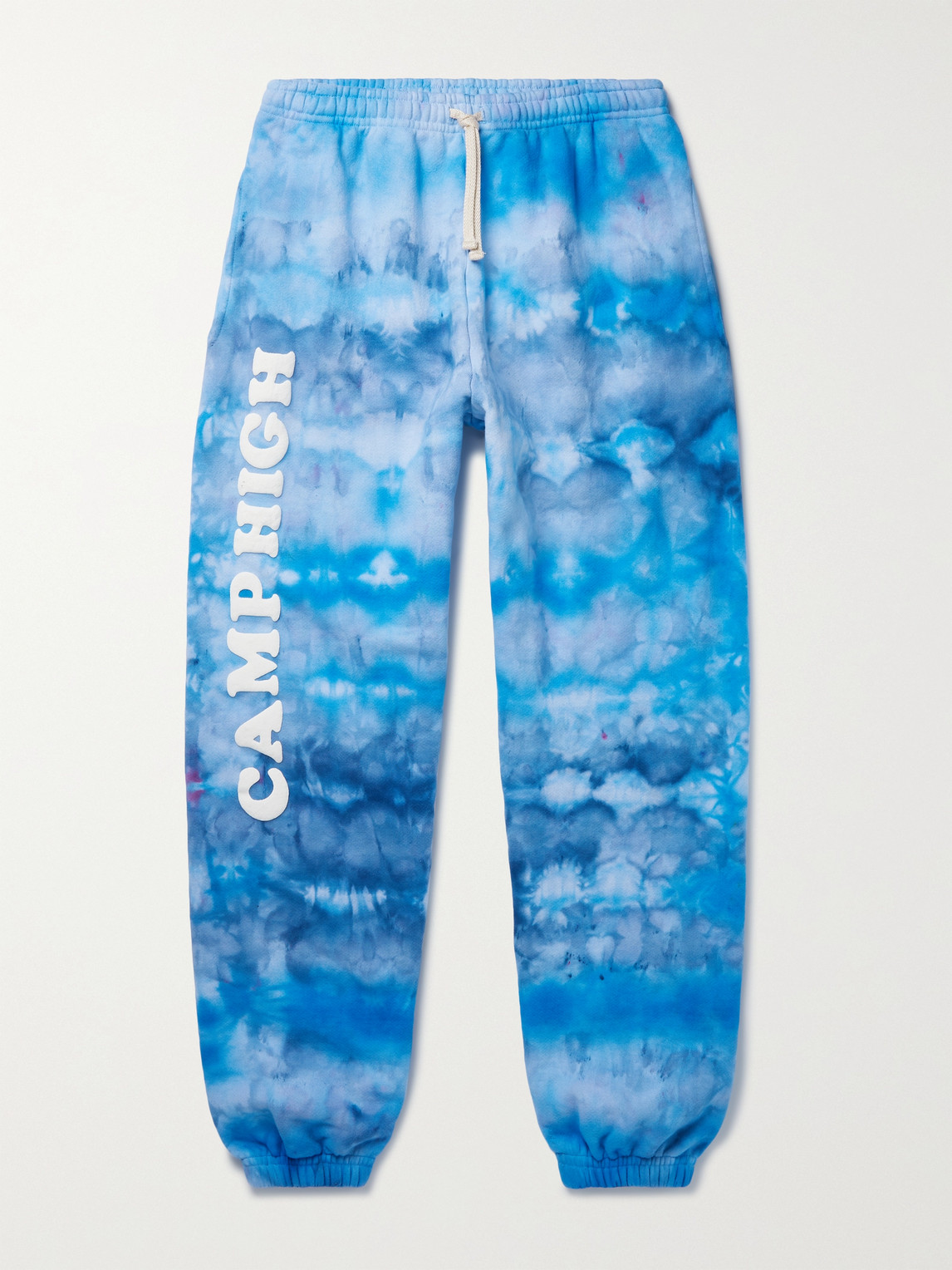 Camp High Santa Monica Slim-fit Tapered Tie-dyed Cotton-jersey Sweatpants In Blue