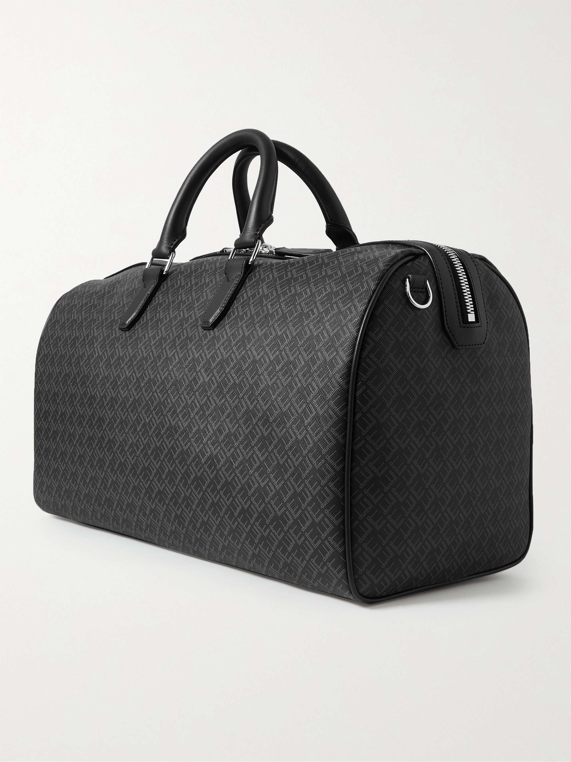 DUNHILL Leather-Trimmed Logo-Print Coated-Canvas Holdall