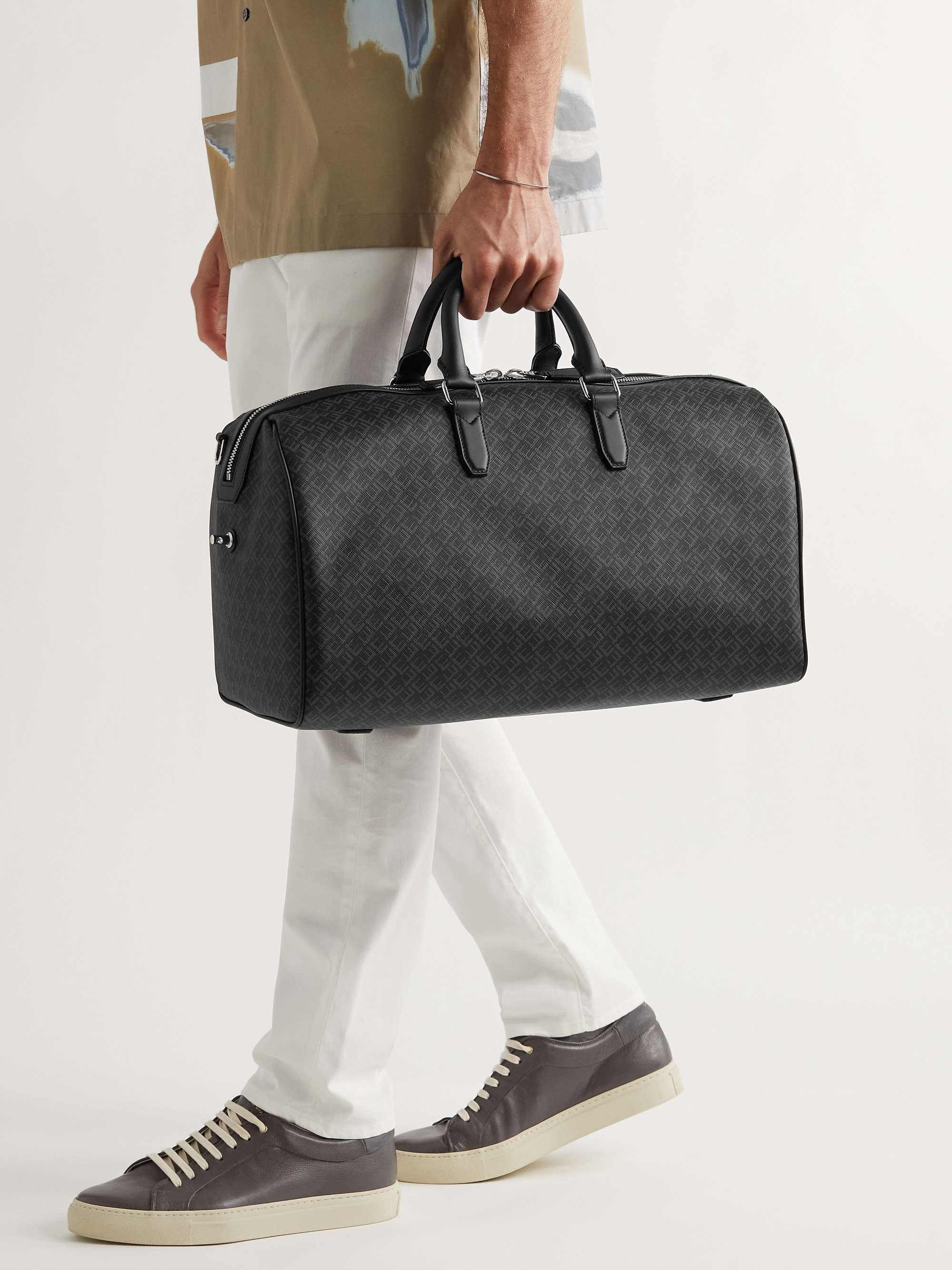DUNHILL Leather-Trimmed Logo-Print Coated-Canvas Holdall