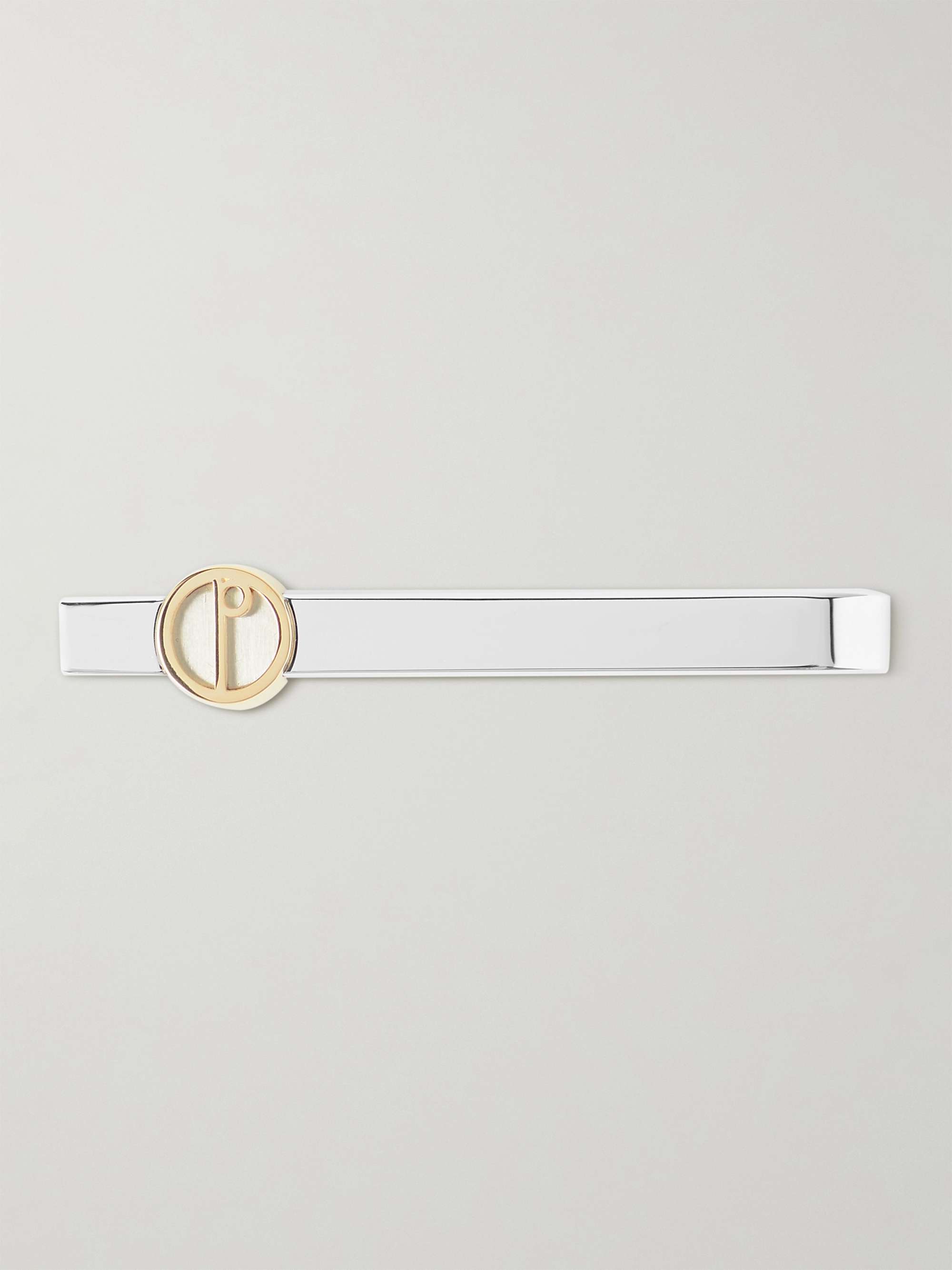 DUNHILL Rhodium-Plated and Gold-Tone Tie Clip