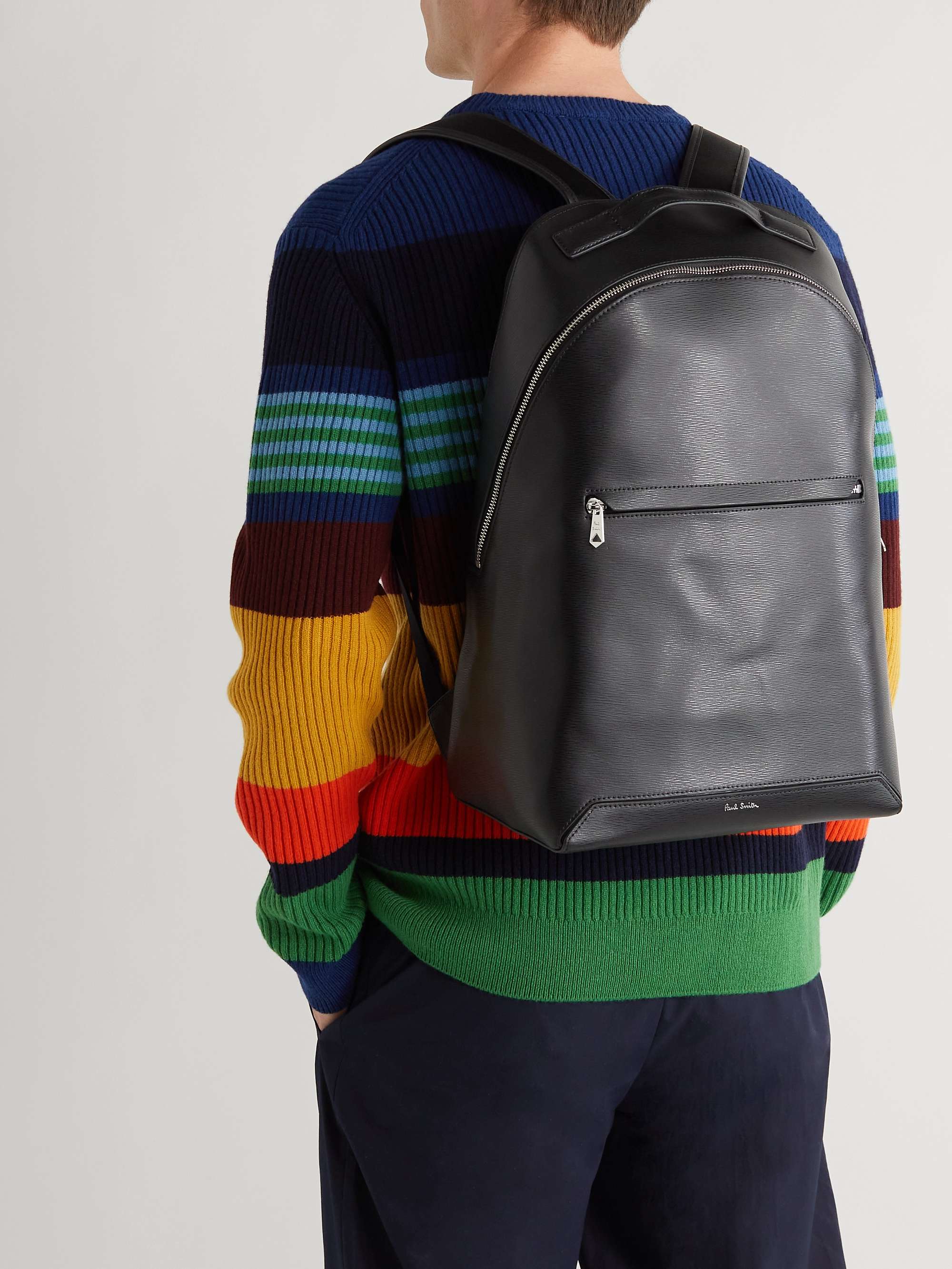 PAUL SMITH Embossed Leather Backpack