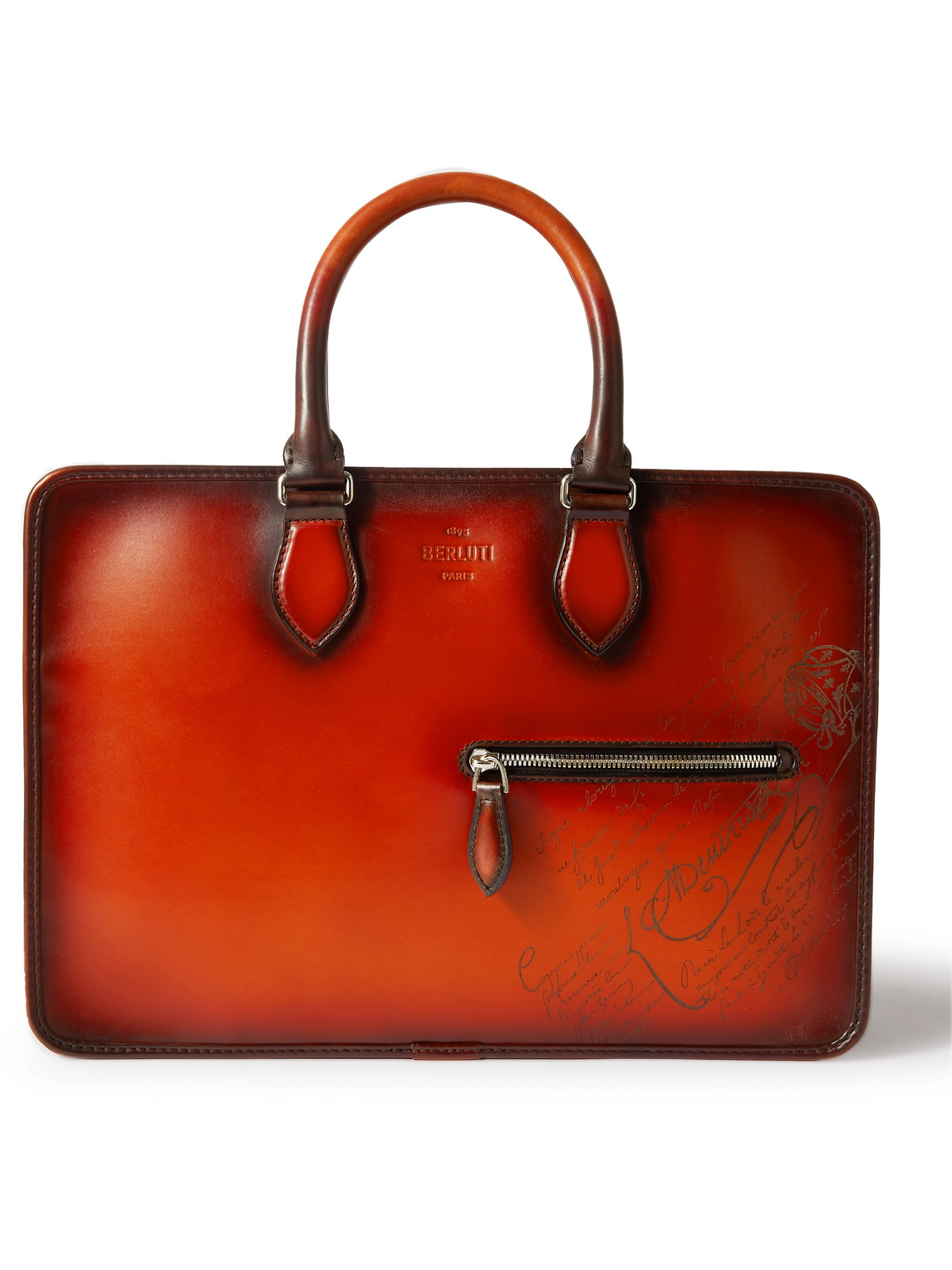 Berluti Scritto Venezia Leather Briefcase In Brown | ModeSens