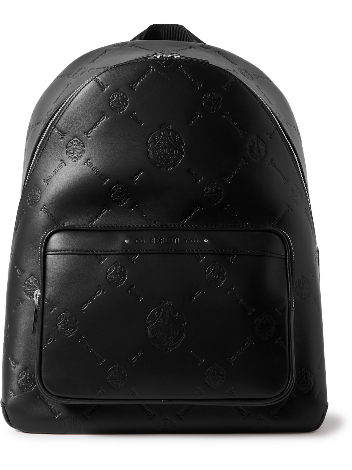 Berluti Men's Trip Signature Leather Backpack In Black