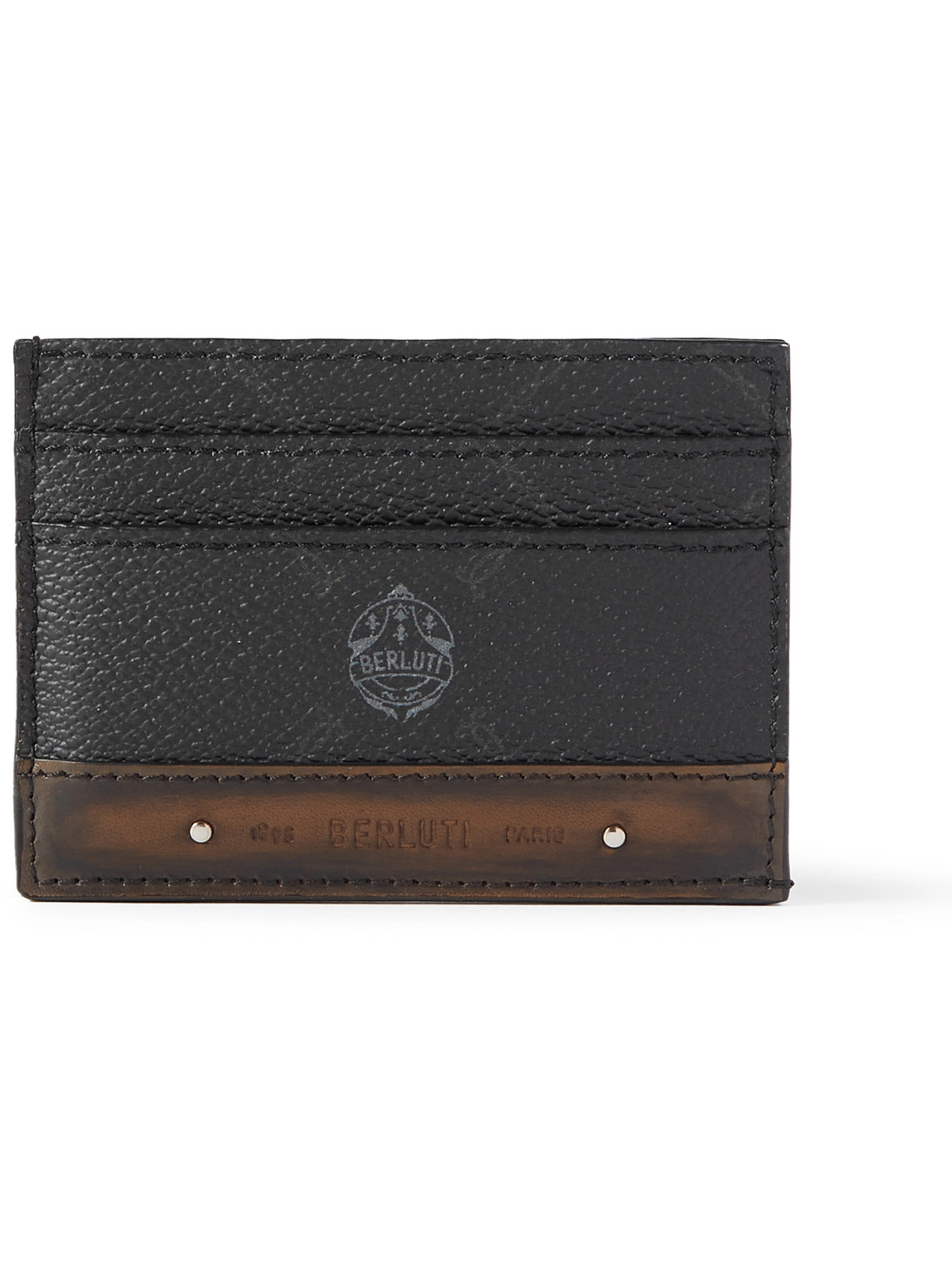 Berluti Drive Full-grain Leather Cardholder In Black