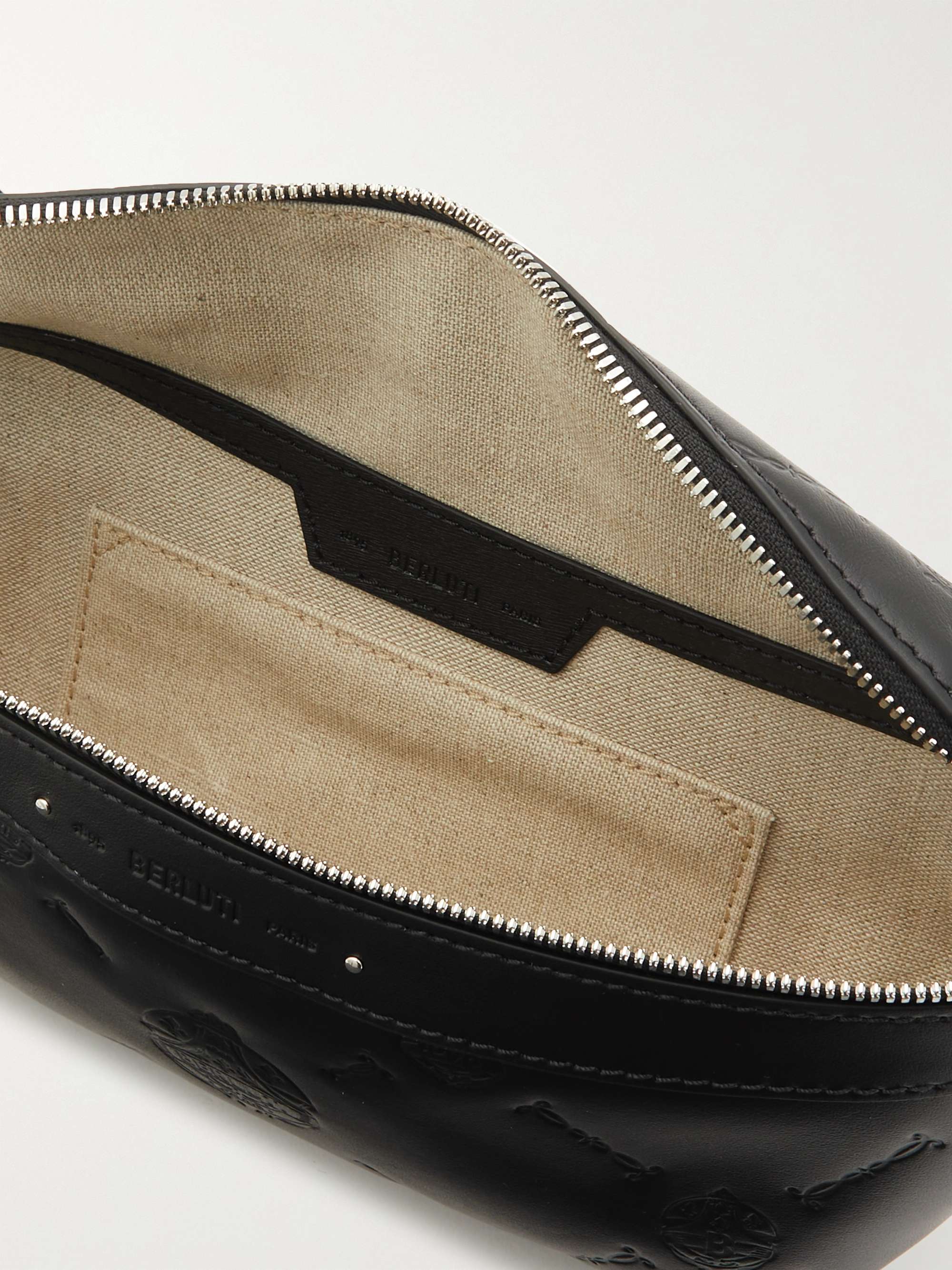 BERLUTI Logo-Debossed Leather Belt Bag