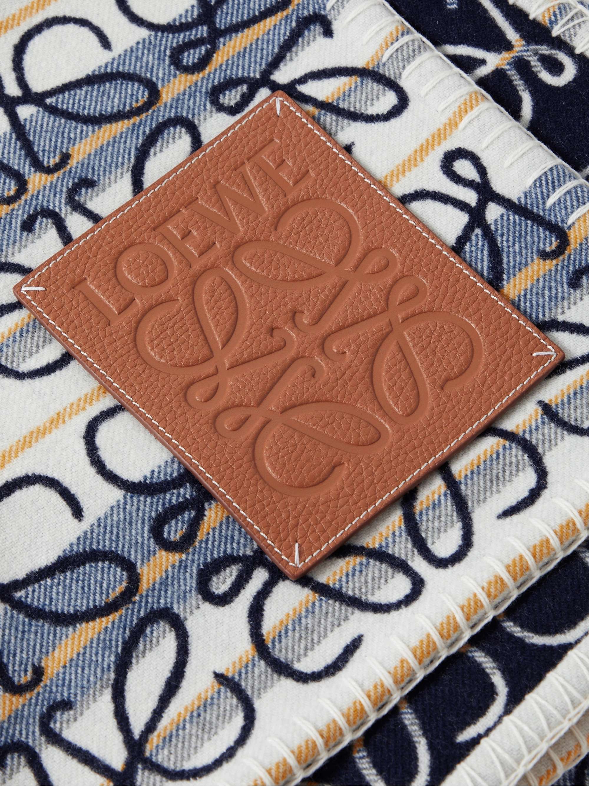LOEWE Logo-Appliquéd Wool and Cashmere-Blend Jacquard Blanket
