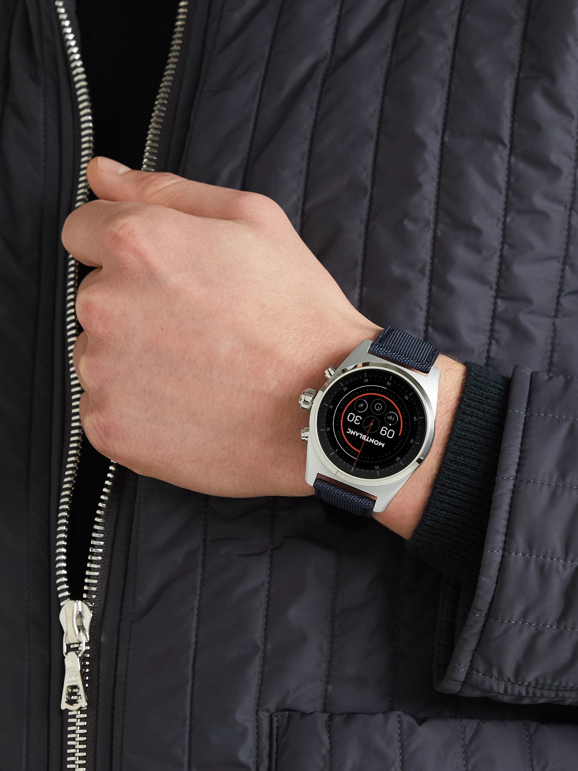 MONTBLANC Summit Lite 43mm Aluminium and Nylon Smart Watch, Ref. No. 128411