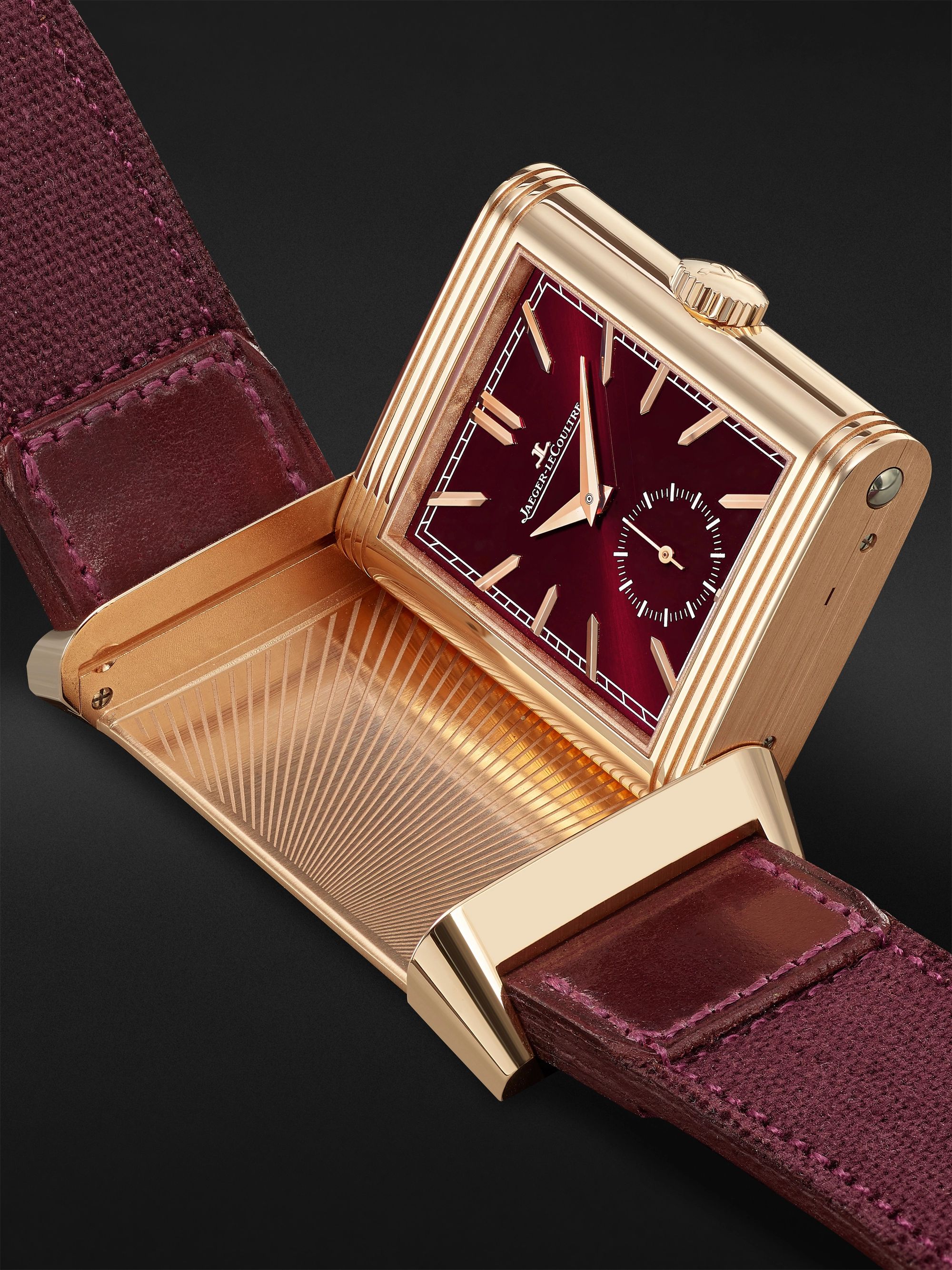 JAEGER-LECOULTRE + Casa Fagliano Reverso Tribute DuoFace Limited Edition Hand-Wound 28.3mm 18-Karat Rose Gold and Leather Watch, Ref. No. Q398256J