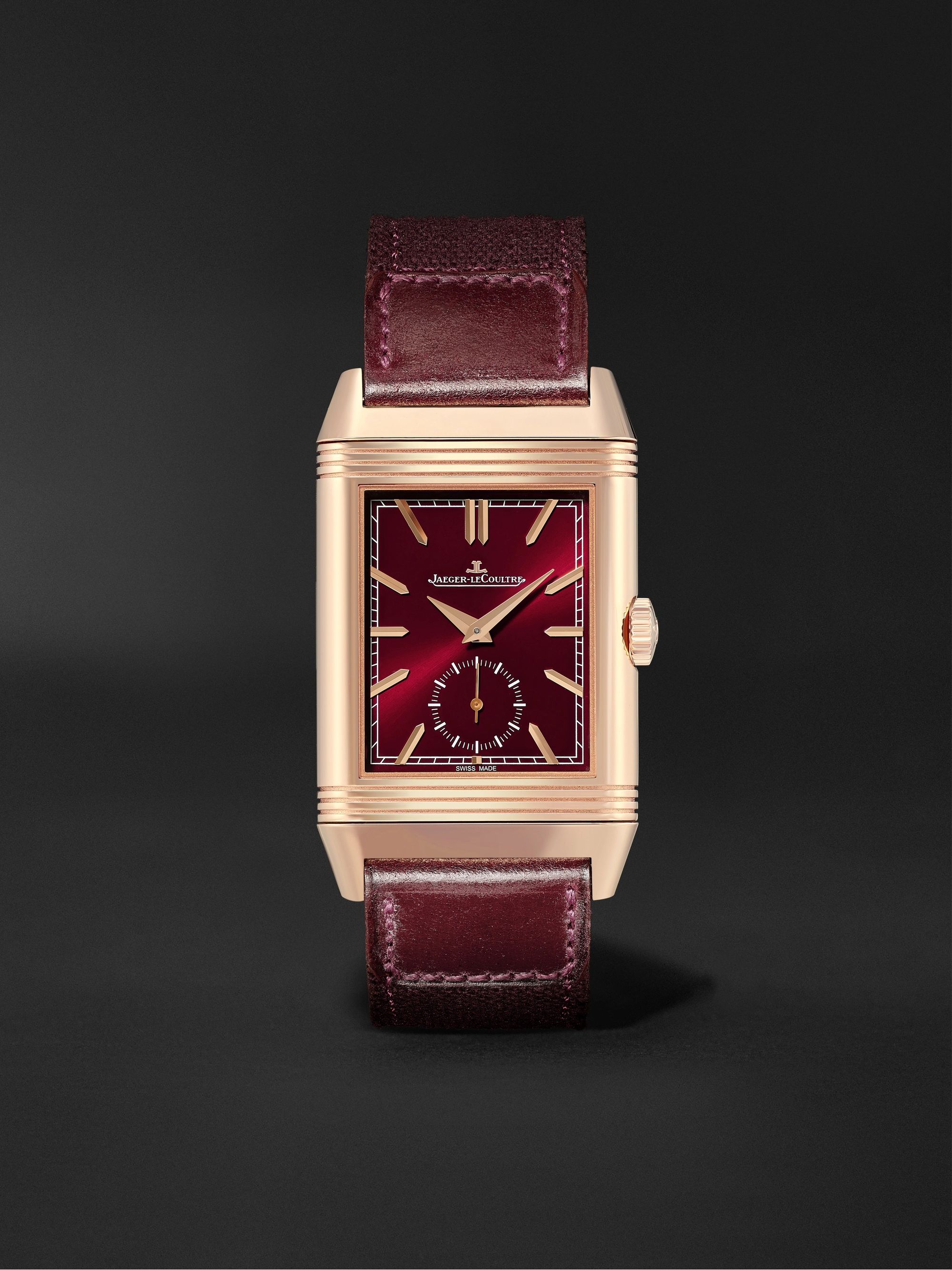 JAEGER-LECOULTRE + Casa Fagliano Reverso Tribute DuoFace Limited Edition Hand-Wound 28.3mm 18-Karat Rose Gold and Leather Watch, Ref. No. Q398256J