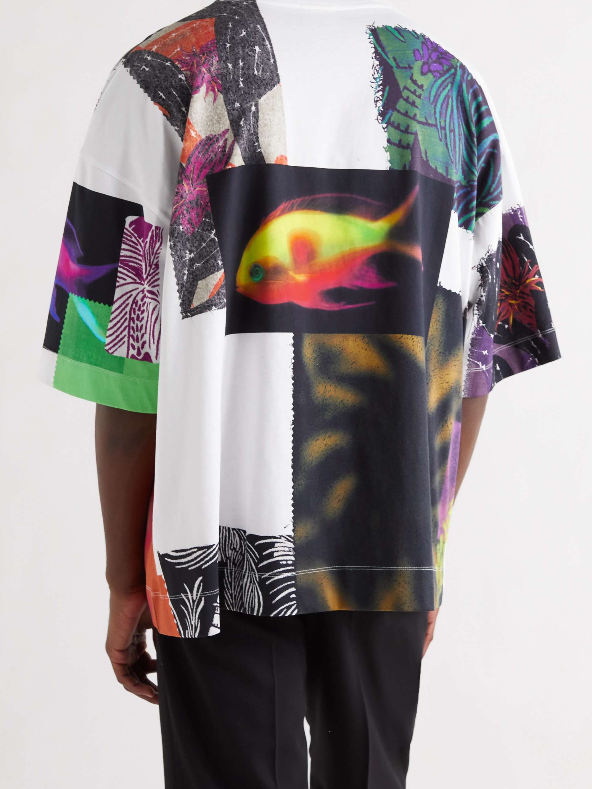 Oversized Patchwork Printed Cotton-Jersey T-Shirt
