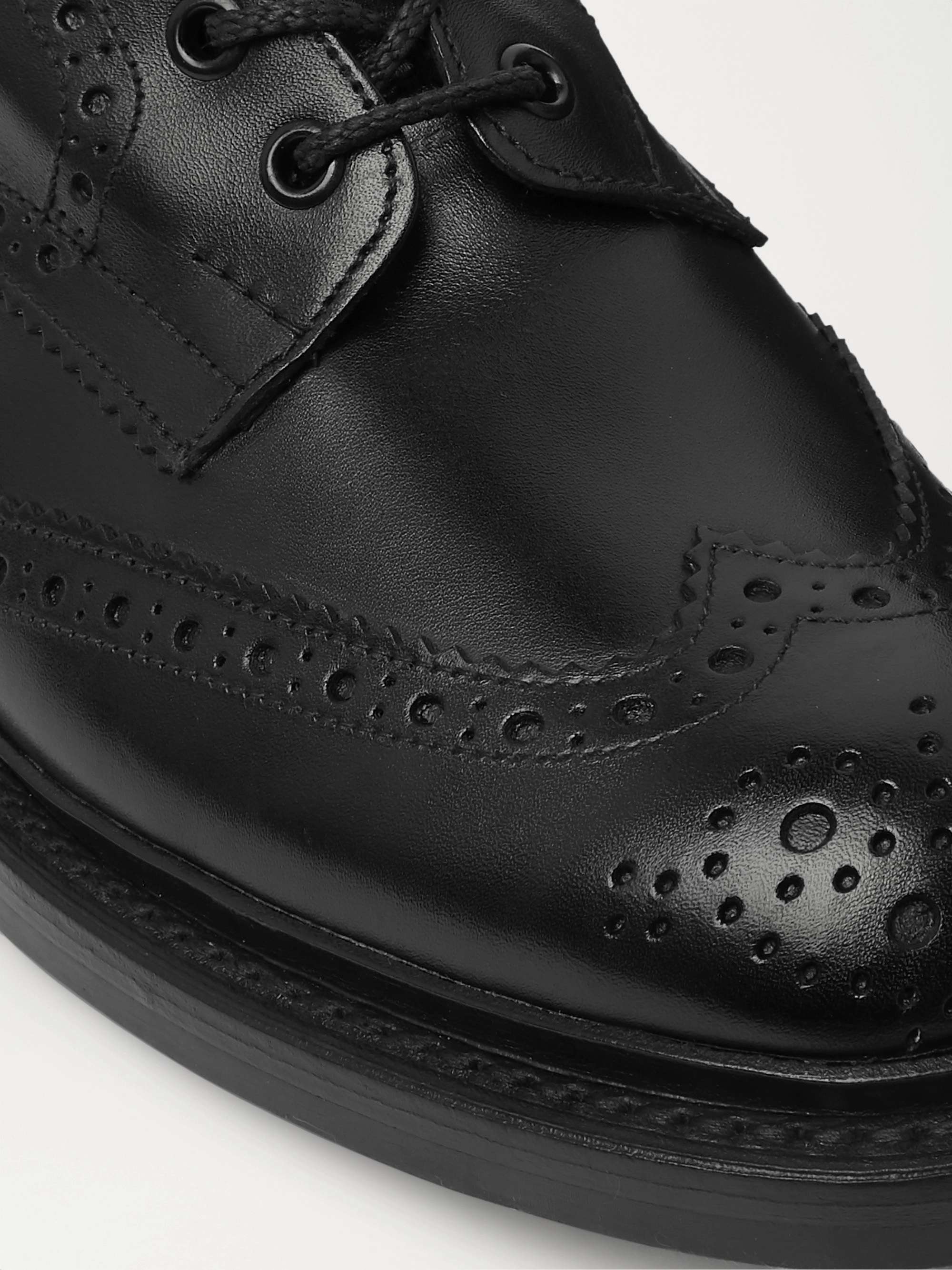 Black Stow Full-Grain Leather Brogue Boots | TRICKER'S | MR PORTER
