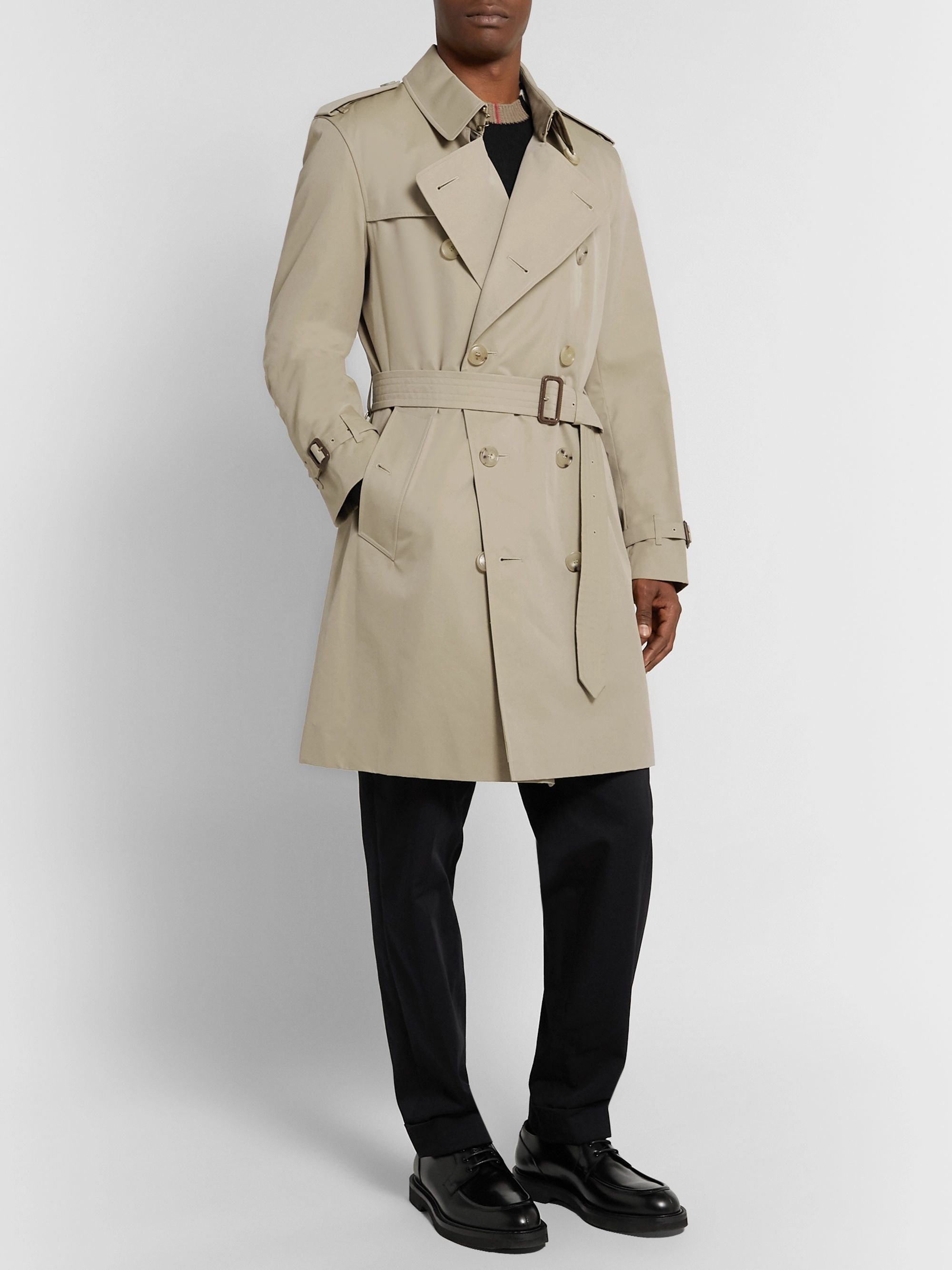 cotton gabardine trench coat