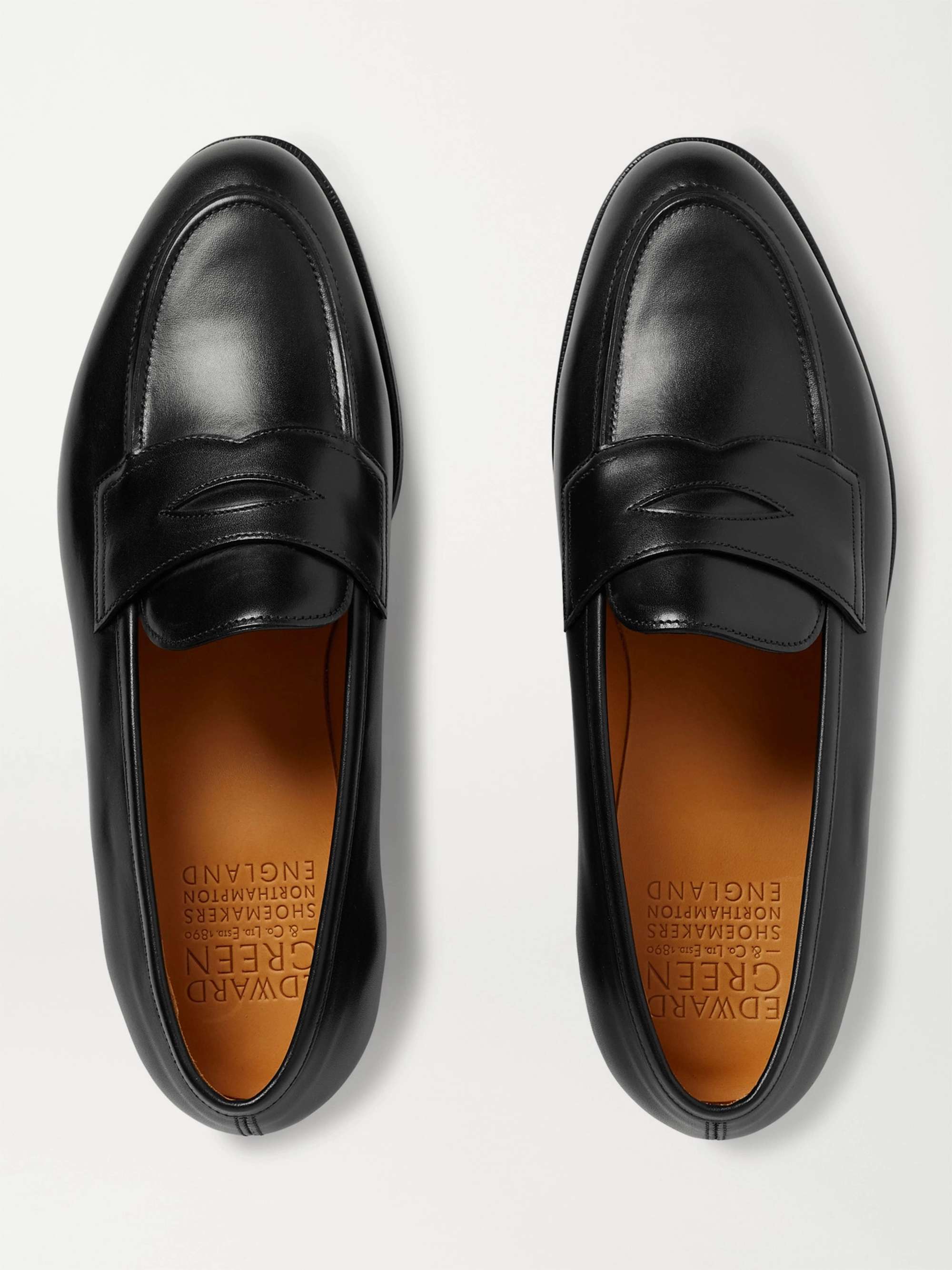EDWARD GREEN Piccadilly Leather-Trimmed Suede Penny Loafers