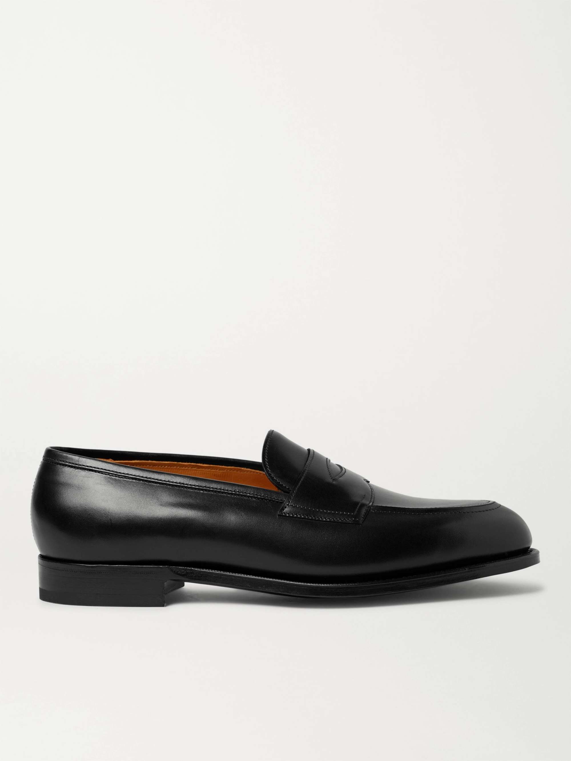 EDWARD GREEN Piccadilly Leather-Trimmed Suede Penny Loafers