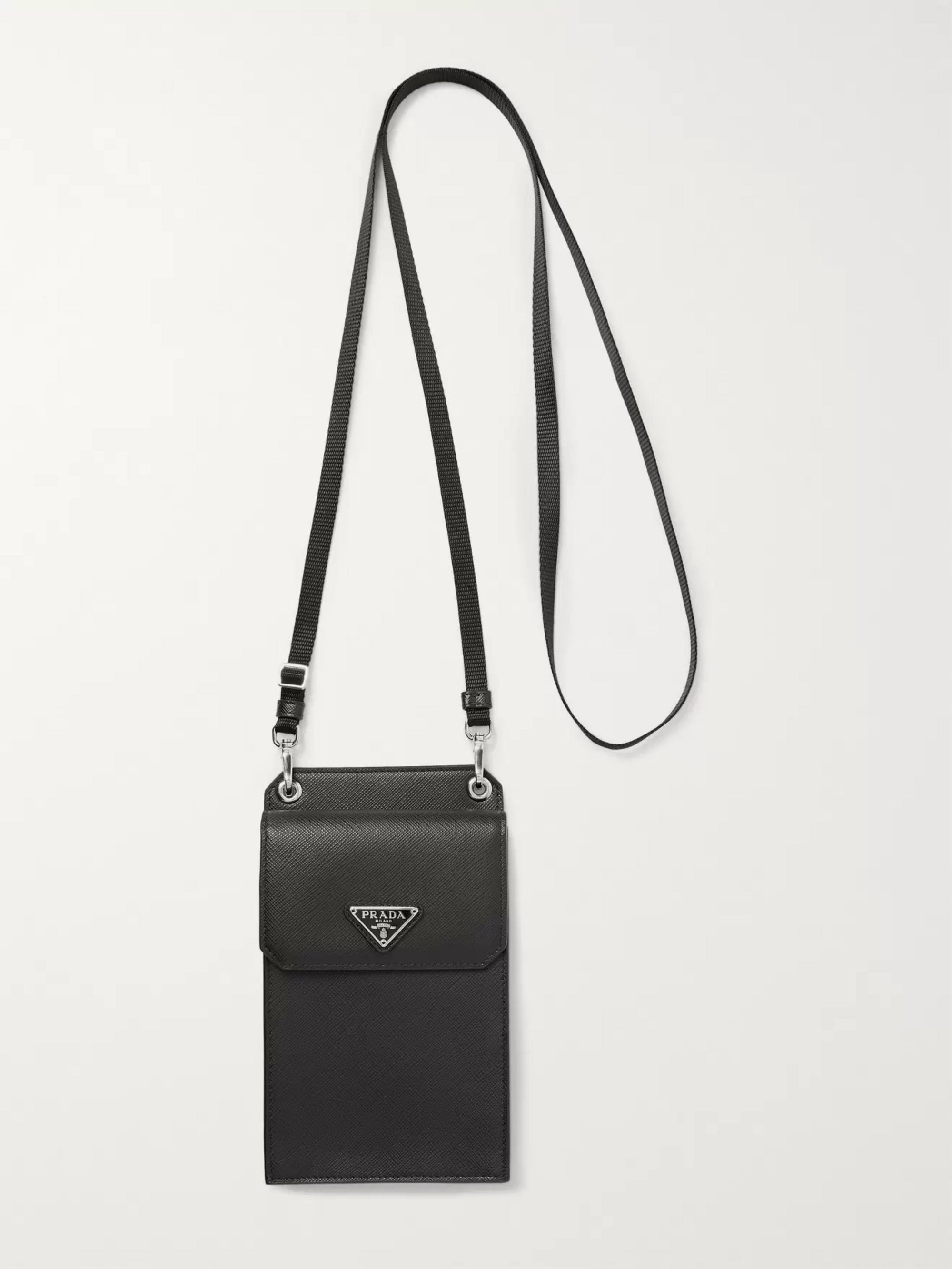 prada saffiano phone crossbody bag