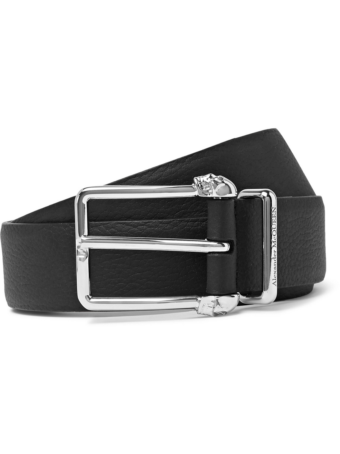 Mens Accessories Belts Alexander McQueen 3cm Croc-effect Leather Belt in Black for Men 