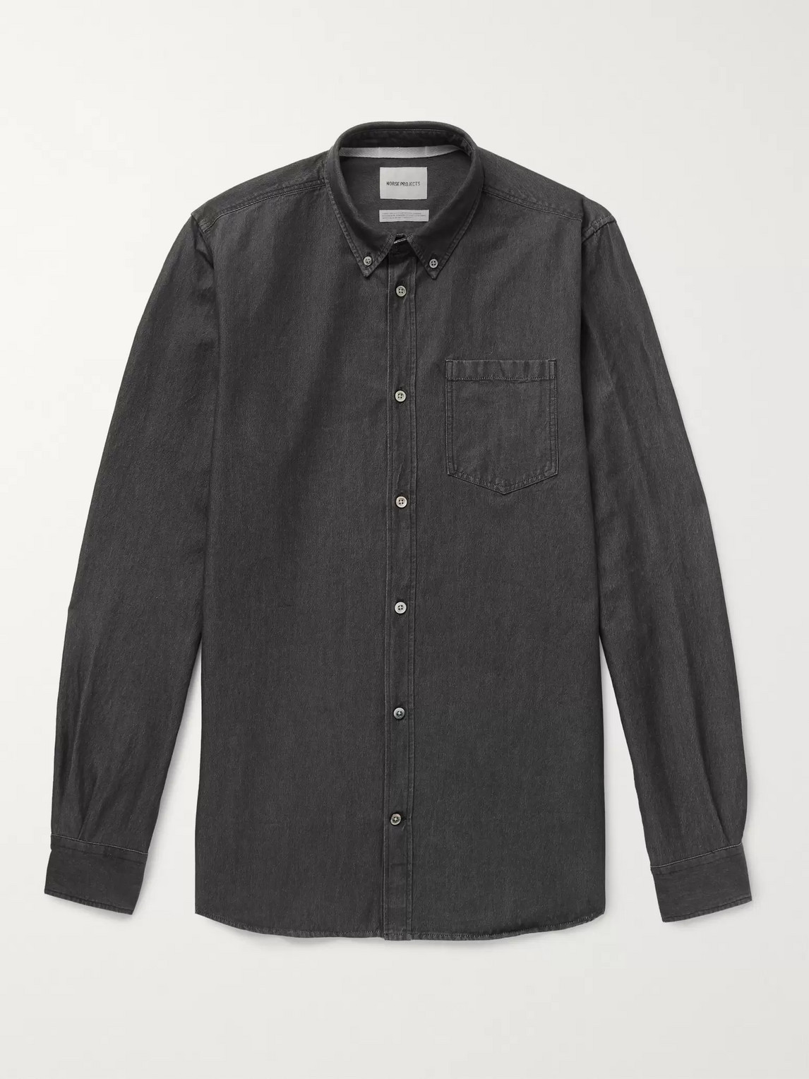 Norse Projects Anton Button-down Collar Denim Shirt In Black
