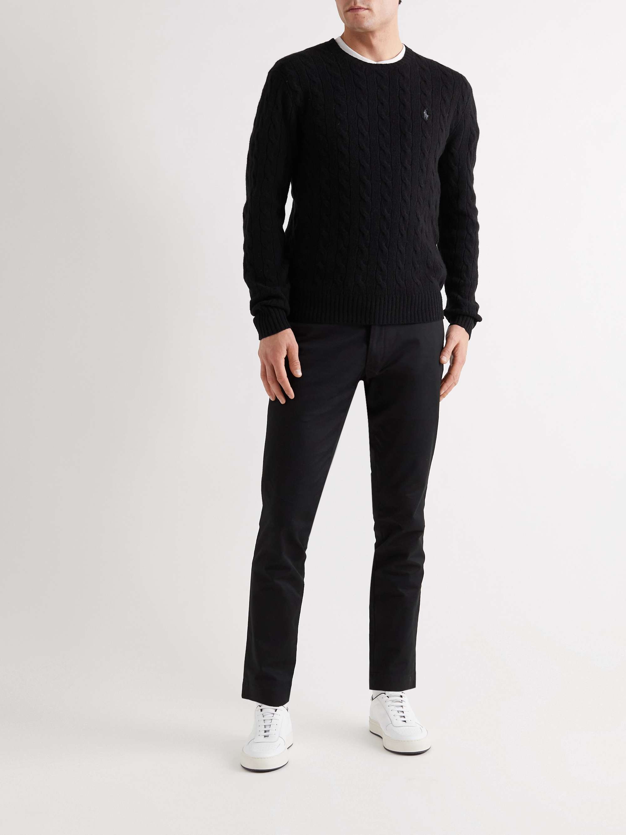 POLO RALPH LAUREN Cable-Knit Merino Wool and Cashmere-Blend Sweater