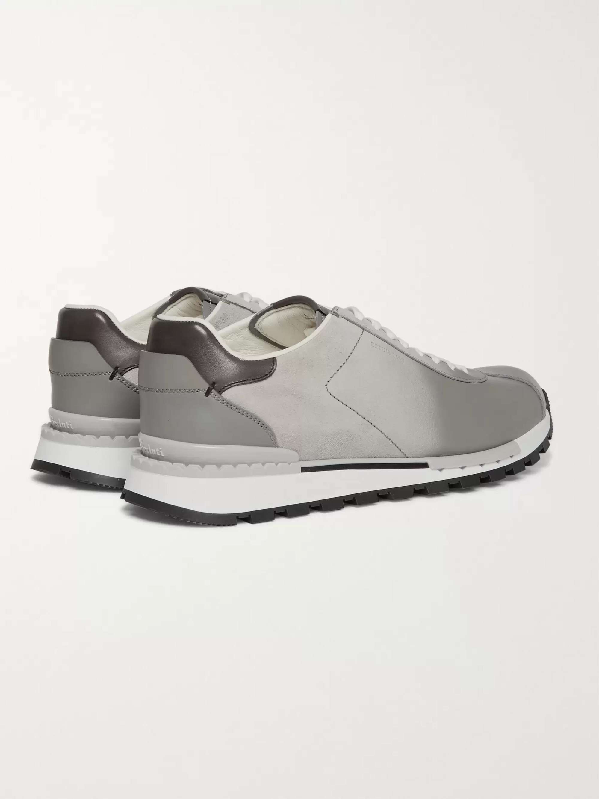 BERLUTI Fast Track Torino Suede and Leather Sneakers