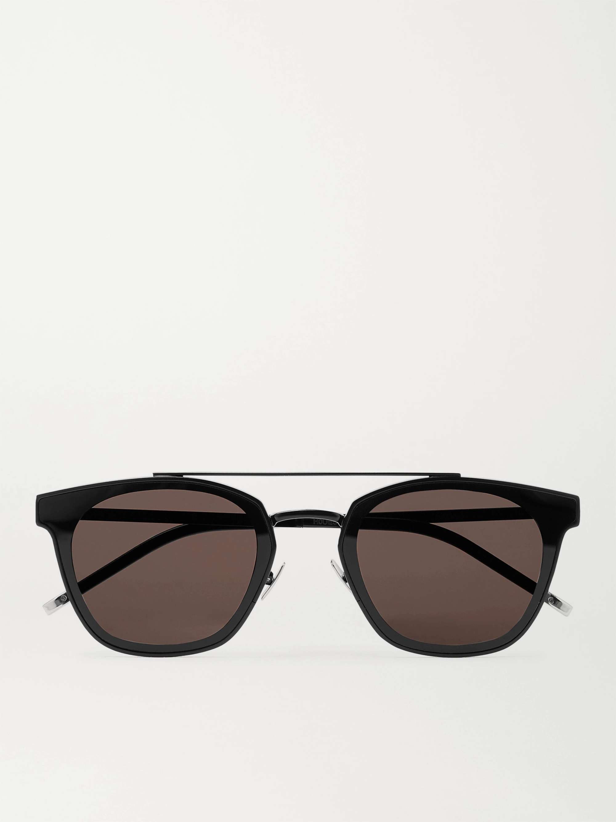 SAINT LAURENT EYEWEAR Aviator-Style Black Metal Sunglasses