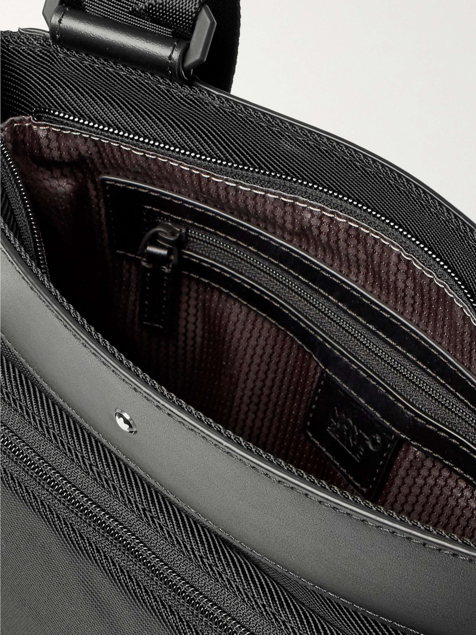 MONTBLANC Nightflight Leather-Trimmed Nylon Messenger Bag