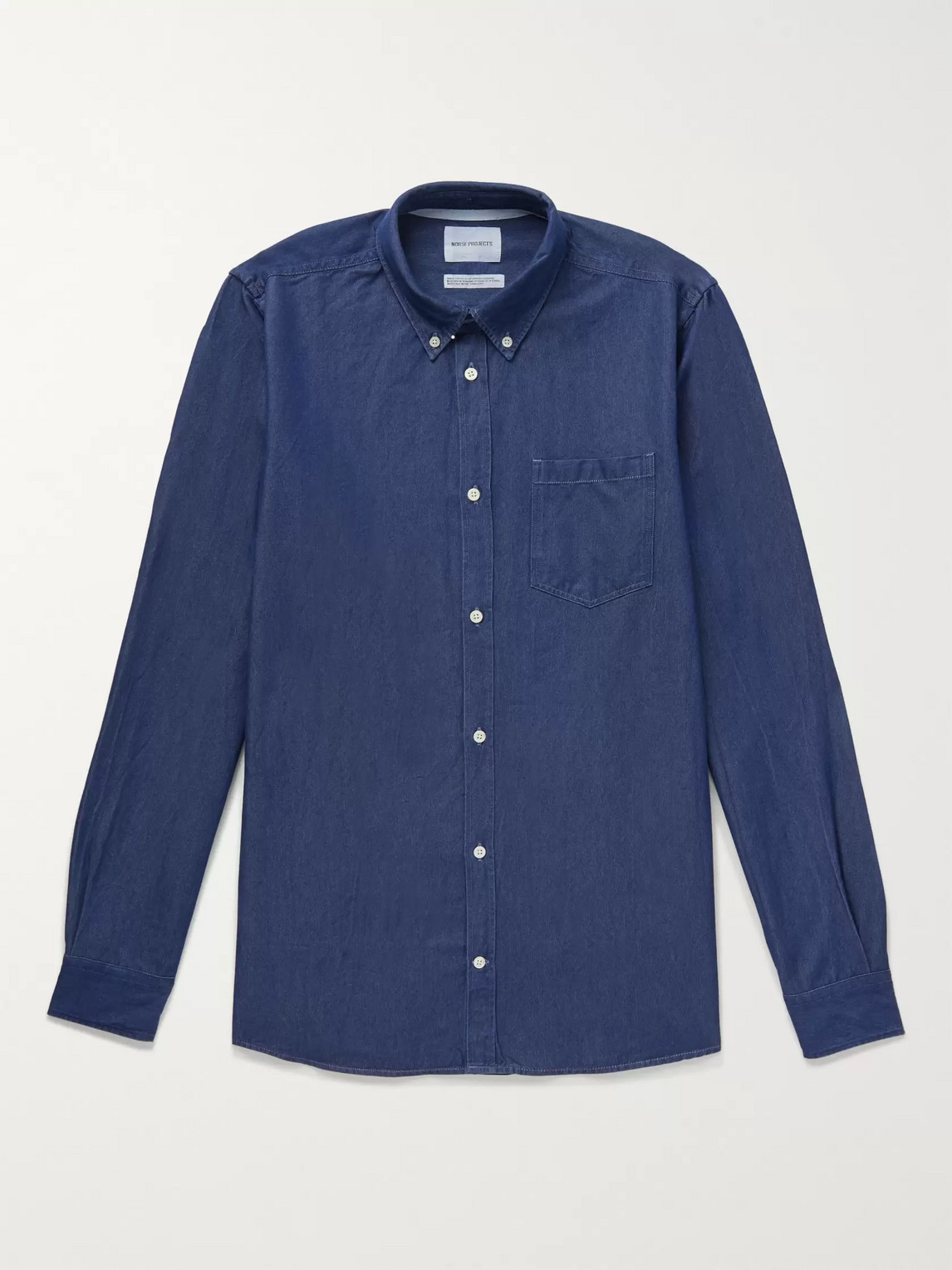 Norse Projects Anton Button-down Collar Denim Shirt In Blue