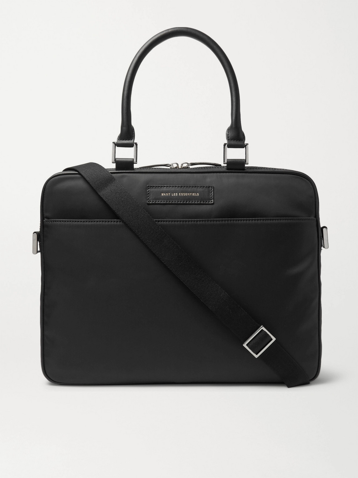 Want Les Essentiels De La Vie Haneda Leather-trimmed Nylon Briefcase In Black