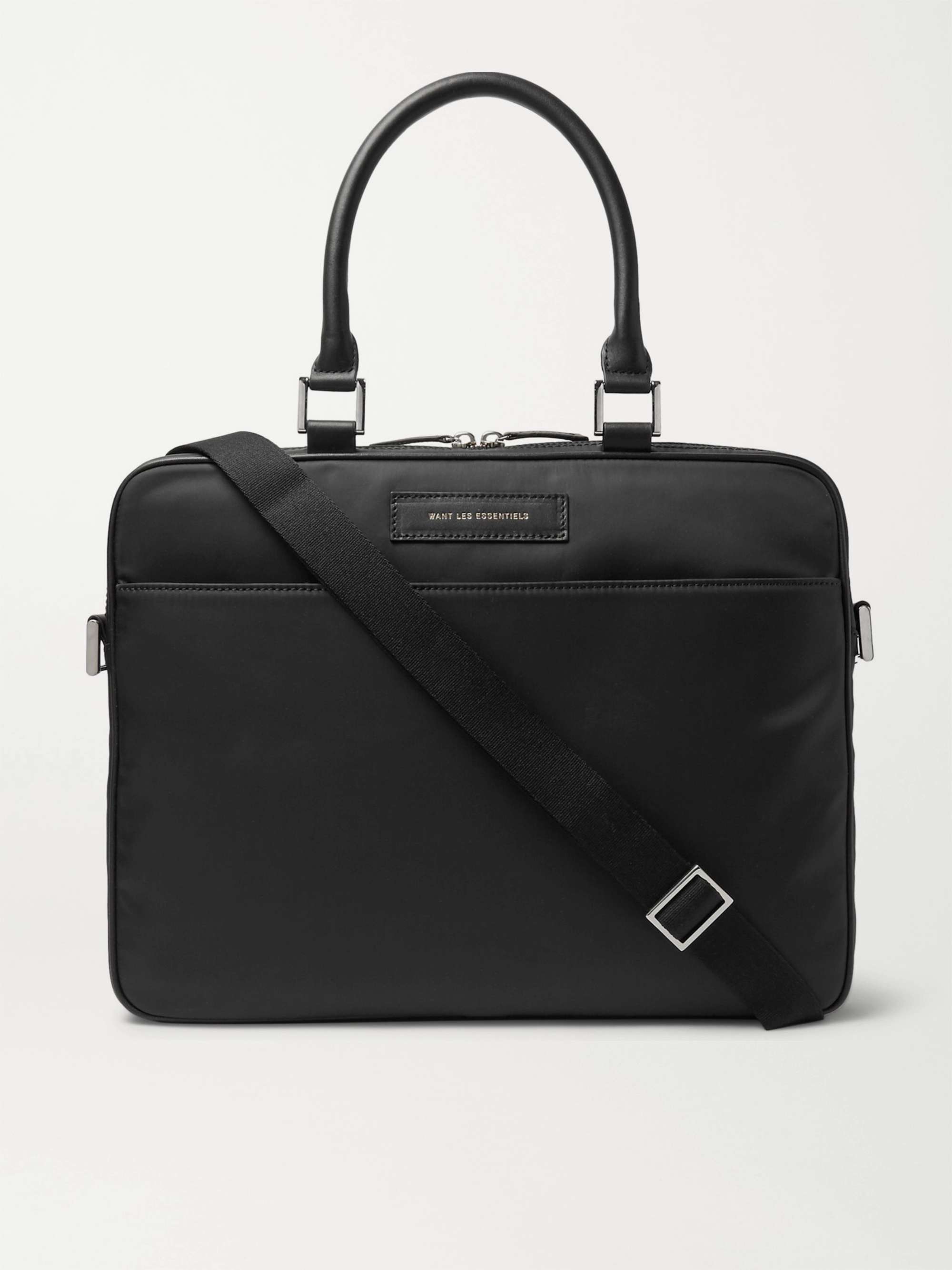 WANT LES ESSENTIELS Haneda Leather-Trimmed Nylon Briefcase