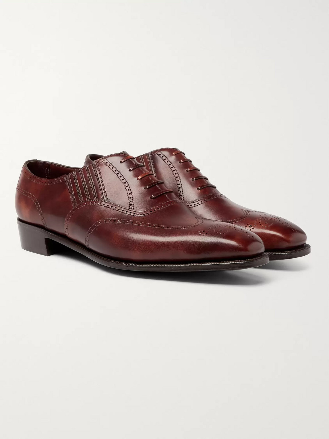 George Cleverley Anthony Churchill Leather Oxford Brogues In Brown