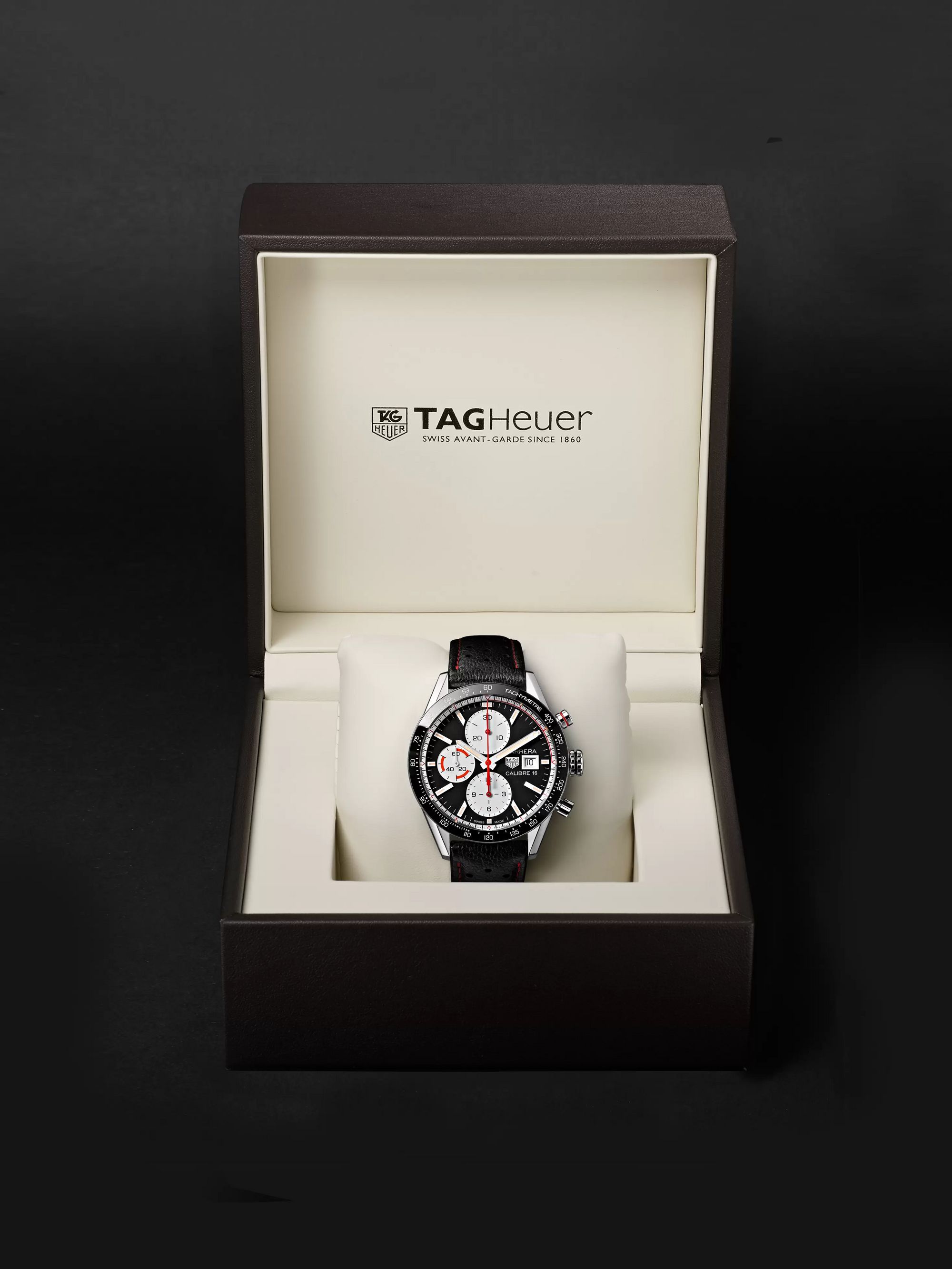 TAG Heuer Carrera Automatic Chronograph 41mm Steel and Leather Watch, Ref. No. CV201AP.FC6429