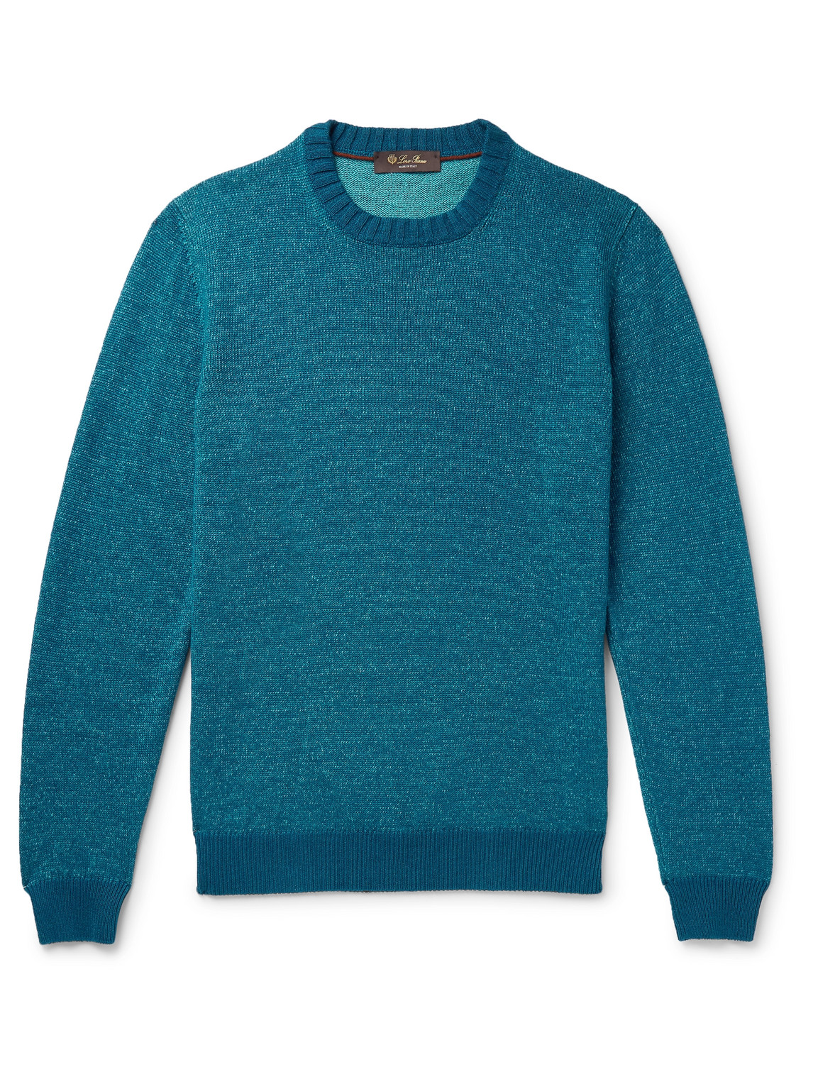 Slim-Fit Mélange Linen, Cashmere and Silk-Blend Sweater
