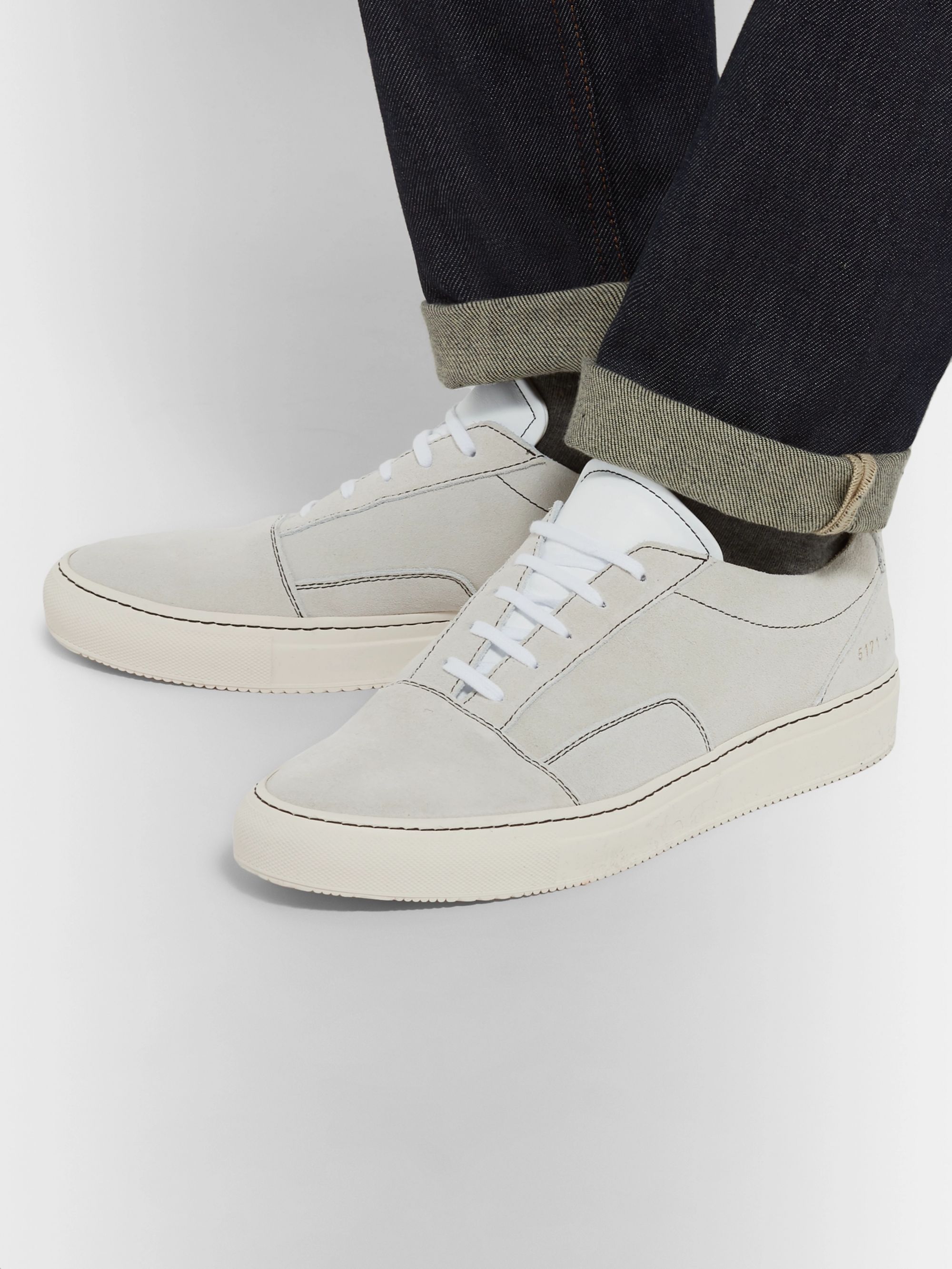 Off-white Cap-Toe Suede Sneakers 