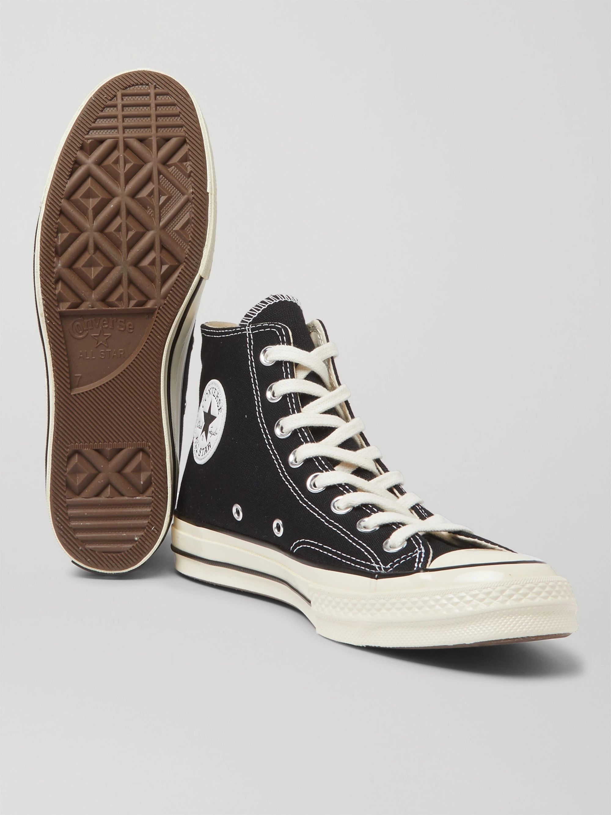 black and brown converse high tops