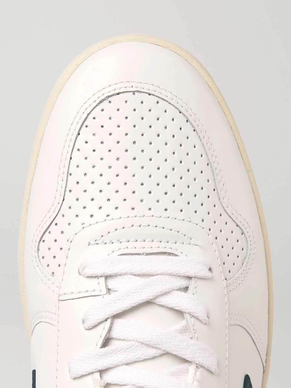 White V-10 Rubber-Trimmed Leather Sneakers | VEJA | MR PORTER
