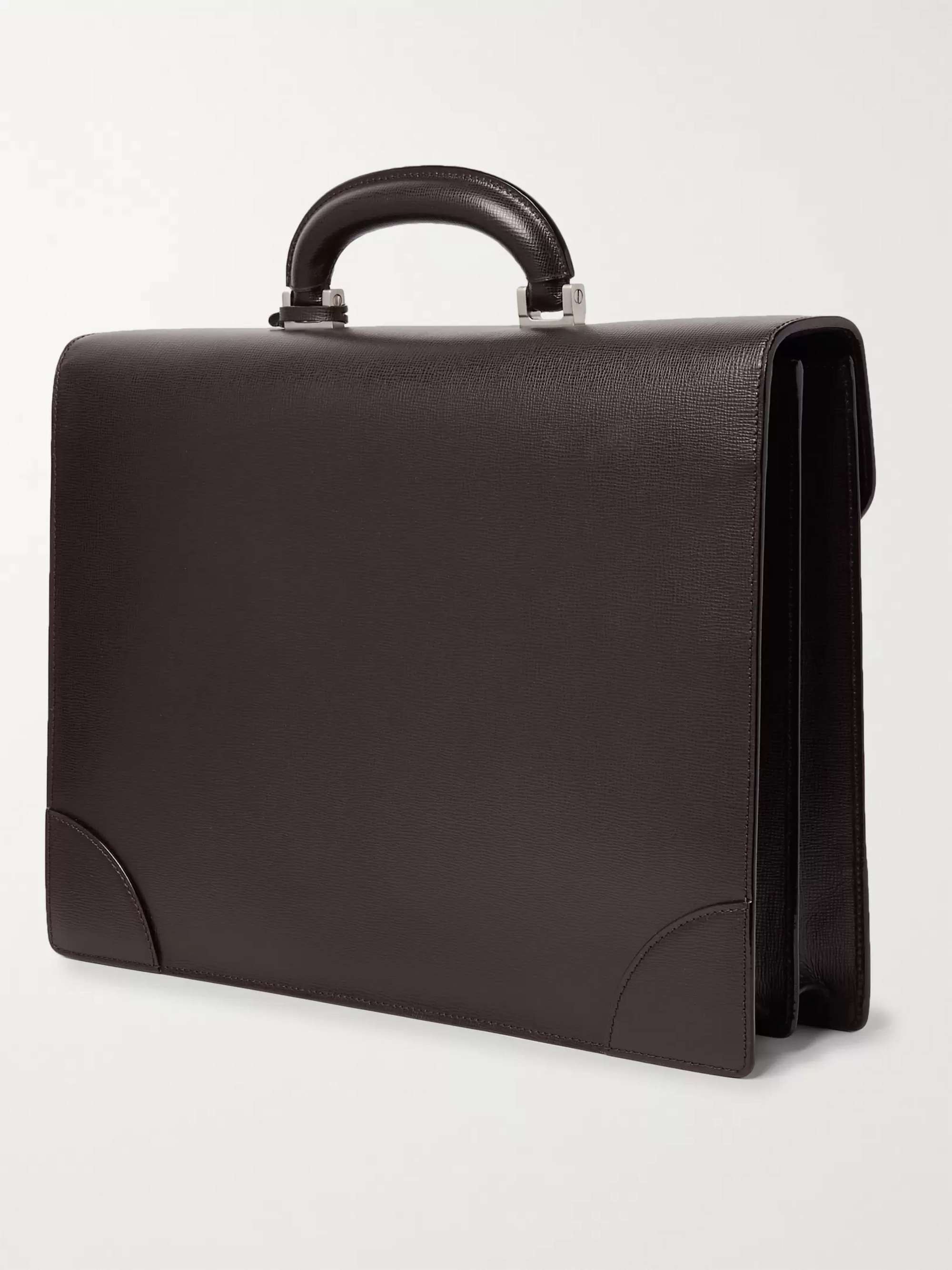 VALEXTRA Cross-Grain Leather Briefcase