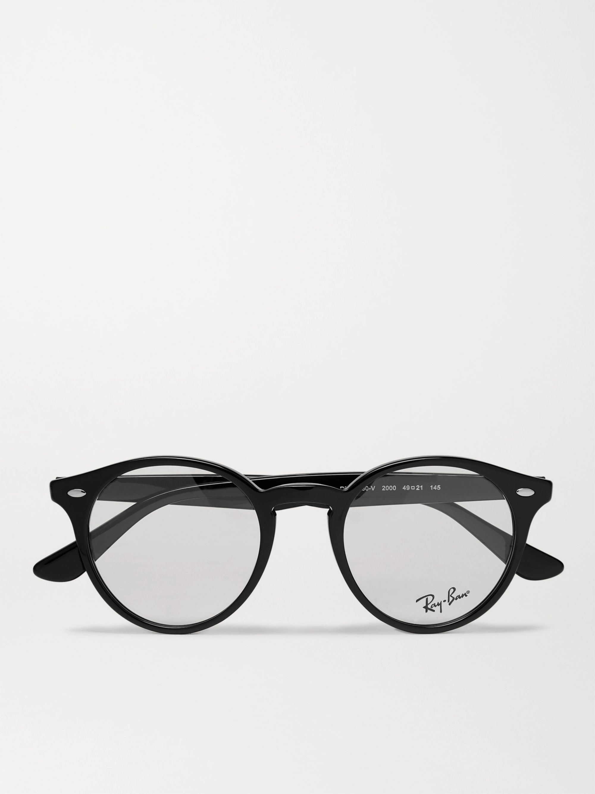 Black Round Frame Acetate Optical Glasses Ray Ban Mr Porter