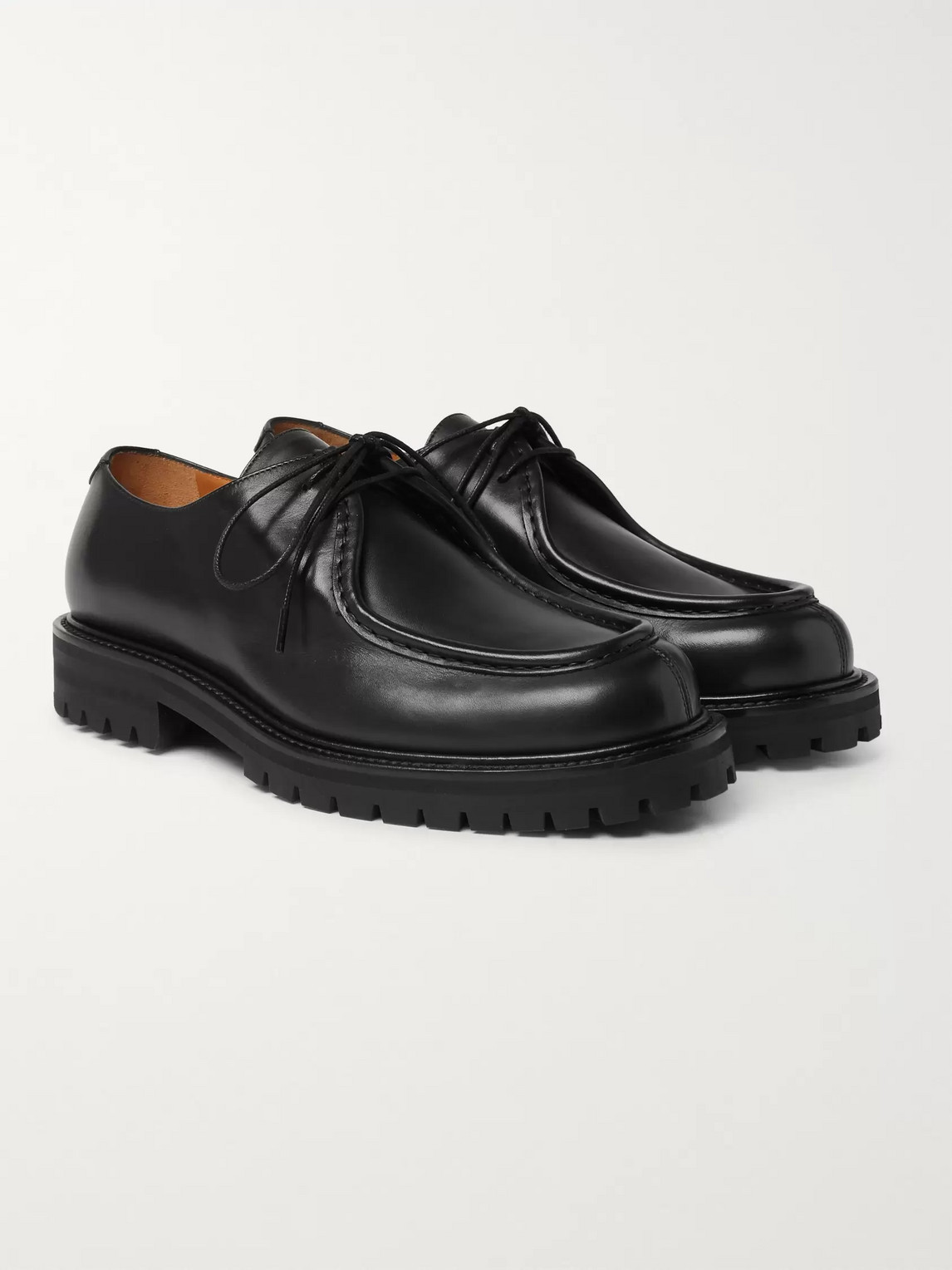 Mr P. Jacques Leather Derby Shoes In Black | ModeSens