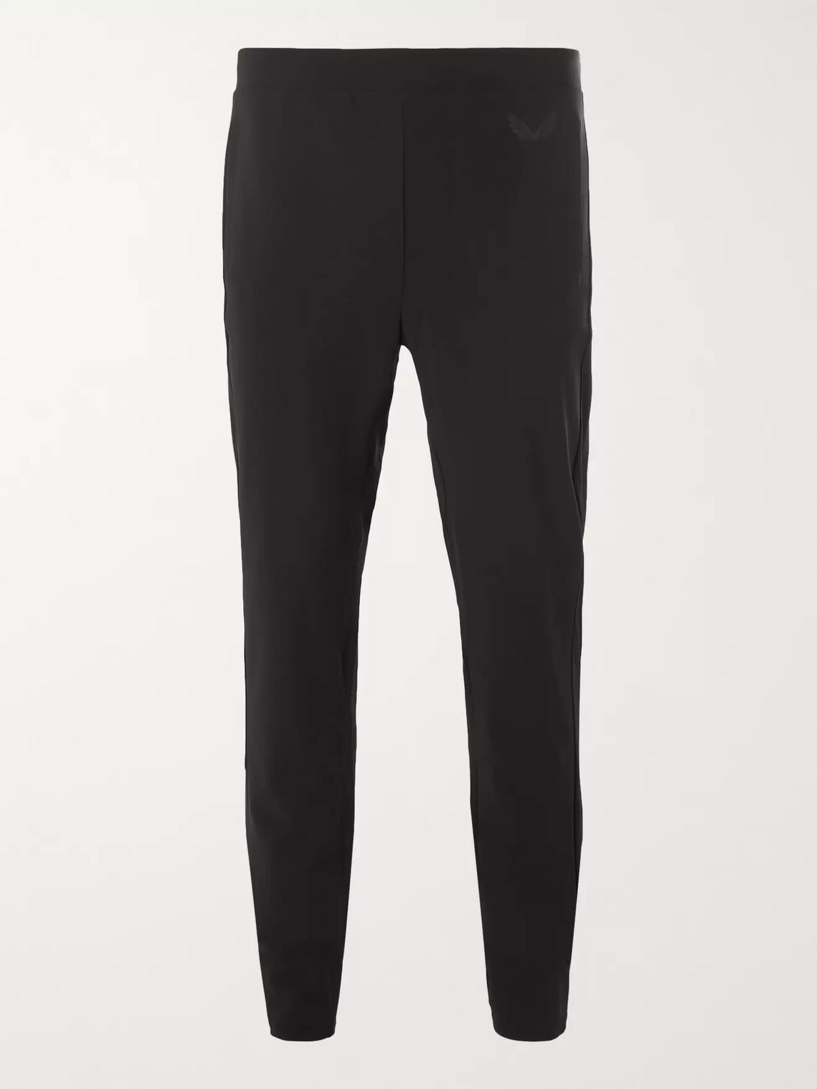 Castore Swinton Mesh-trimmed Bonded Stretch-jersey Sweatpants In Black