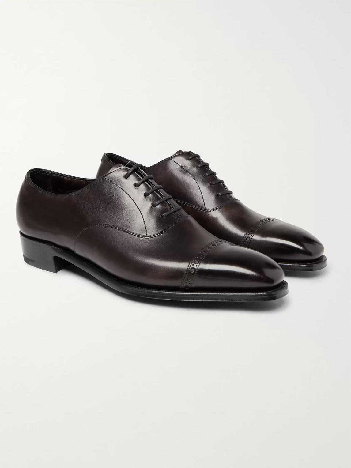 George Cleverley Nakagawa Cap-toe Leather Oxford Shoes In Brown