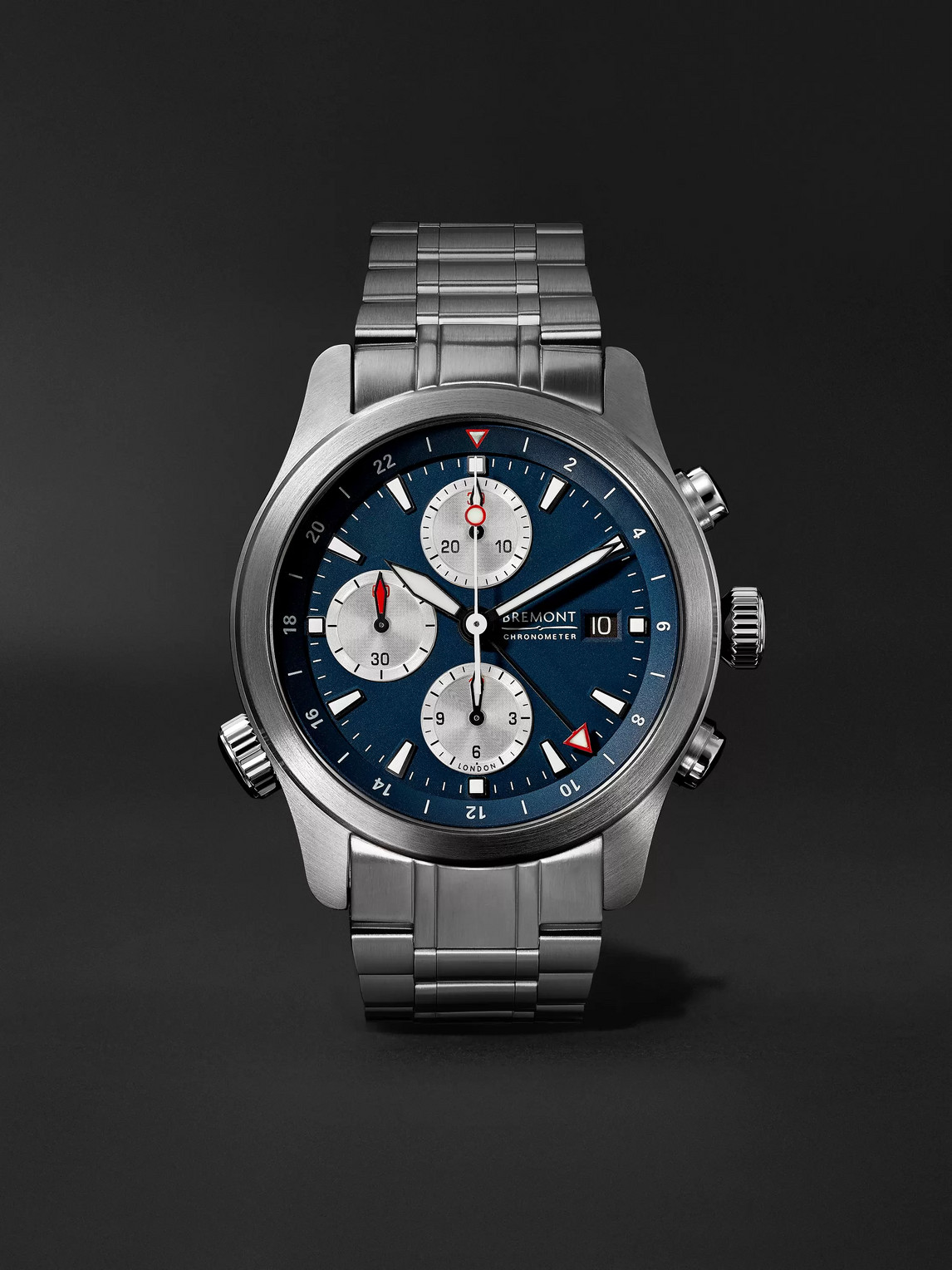 Bremont Alt1-zt Blue Limited Edition Automatic Gmt Chronograph 43mm Stainless Steel Watch, Ref. No. Alt1-zt-