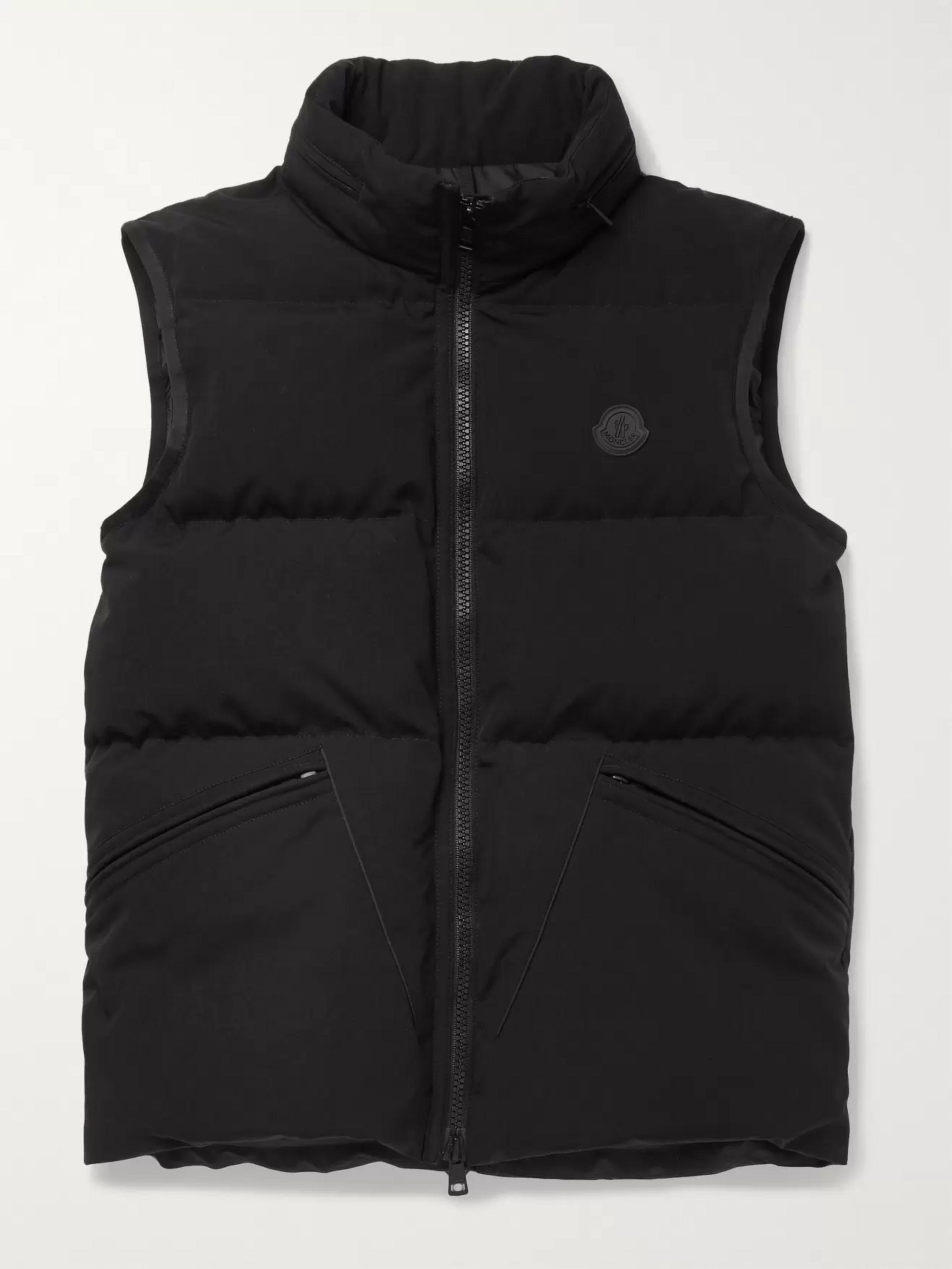 Black Lognan Quilted Shell Hooded Down 