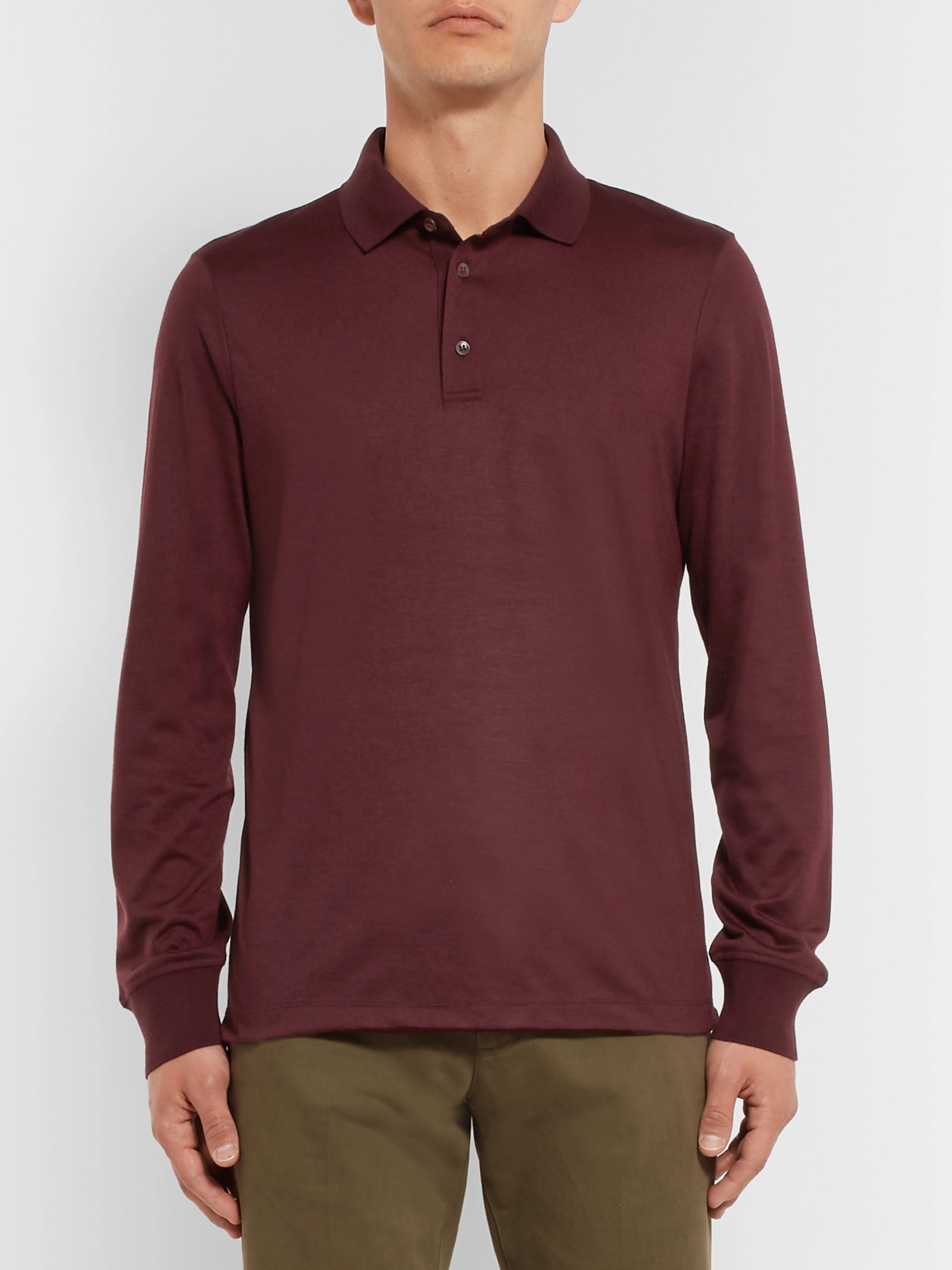 Burgundy Cashmere Polo Shirt | LORO PIANA | MR PORTER