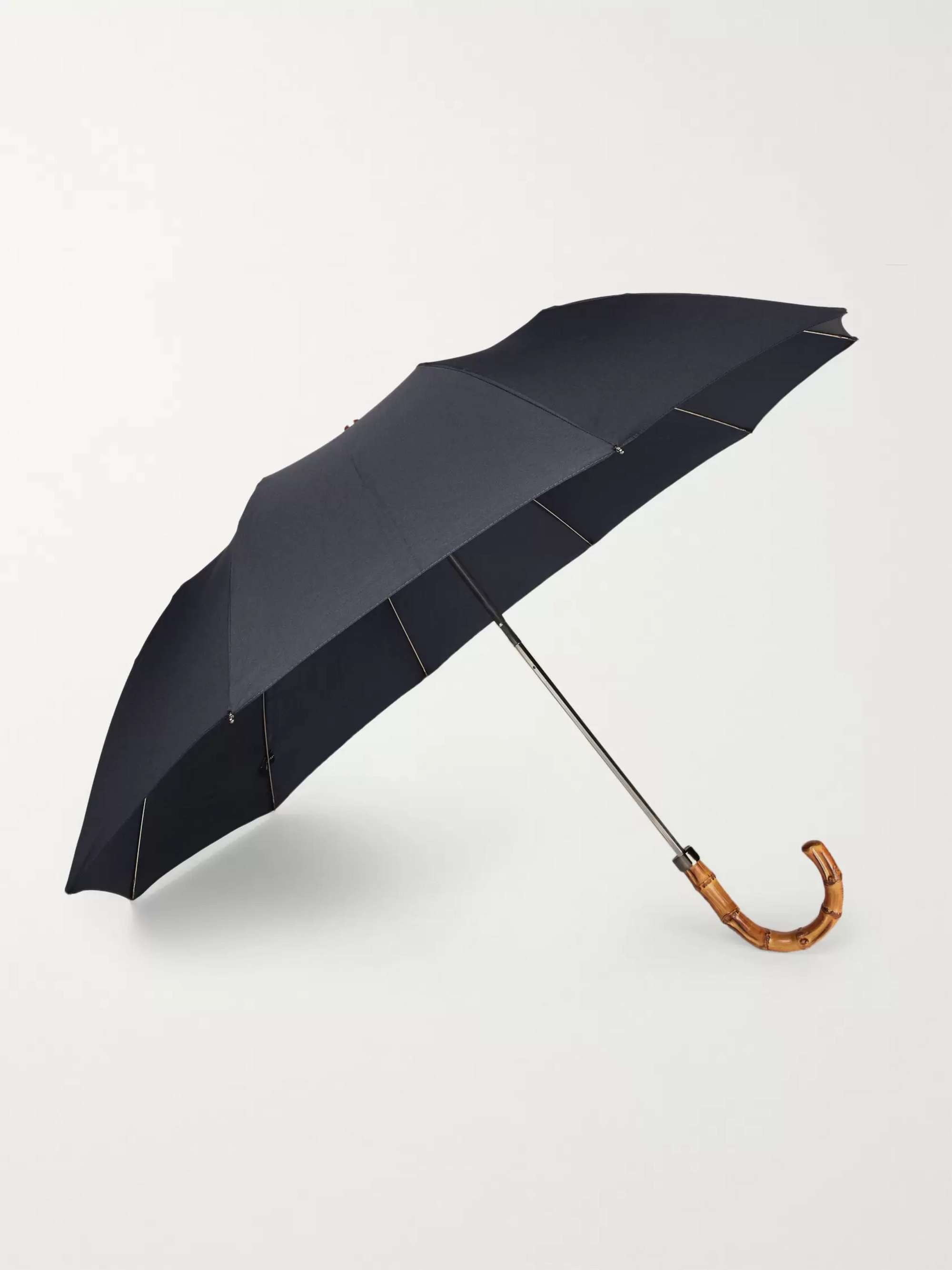 LONDON UNDERCOVER Wood-Handle Telescopic Umbrella