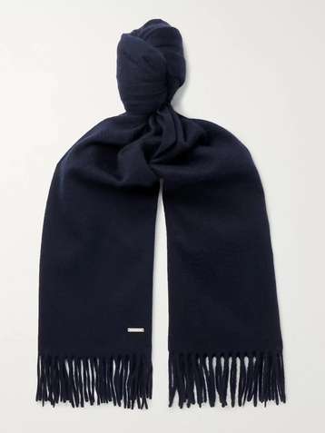 Mens Accessories Scarves and mufflers INGMARSON Chevron Wool & Cashmere Scarf Black for Men 