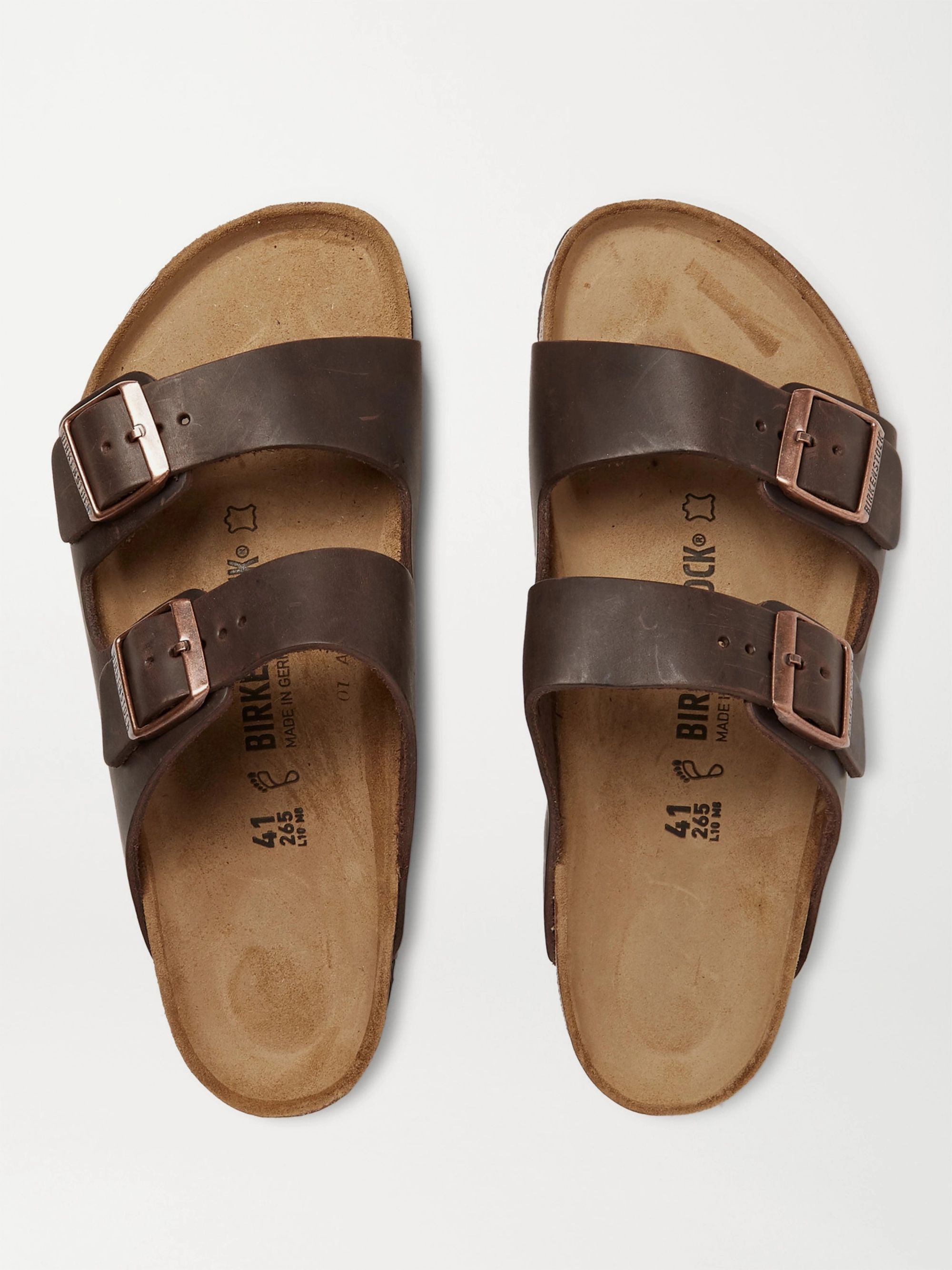 Dark brown Arizona Oiled-Leather Sandals | BIRKENSTOCK | MR PORTER