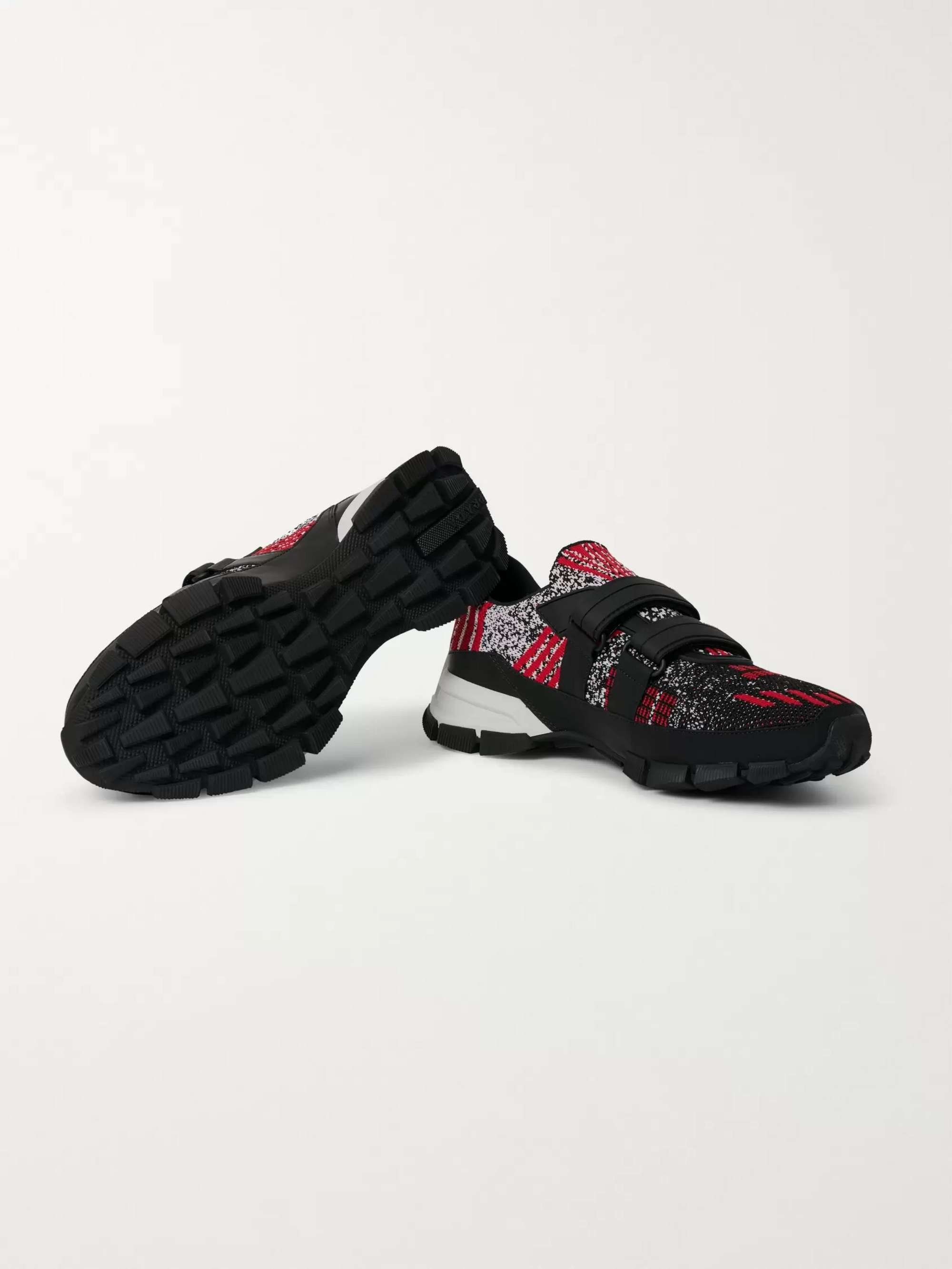 PRADA Trail Rubber-Trimmed Mesh Sneakers
