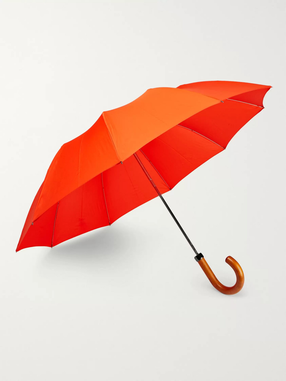 London Undercover Maple Wood-handle Telescopic Umbrella In Orange