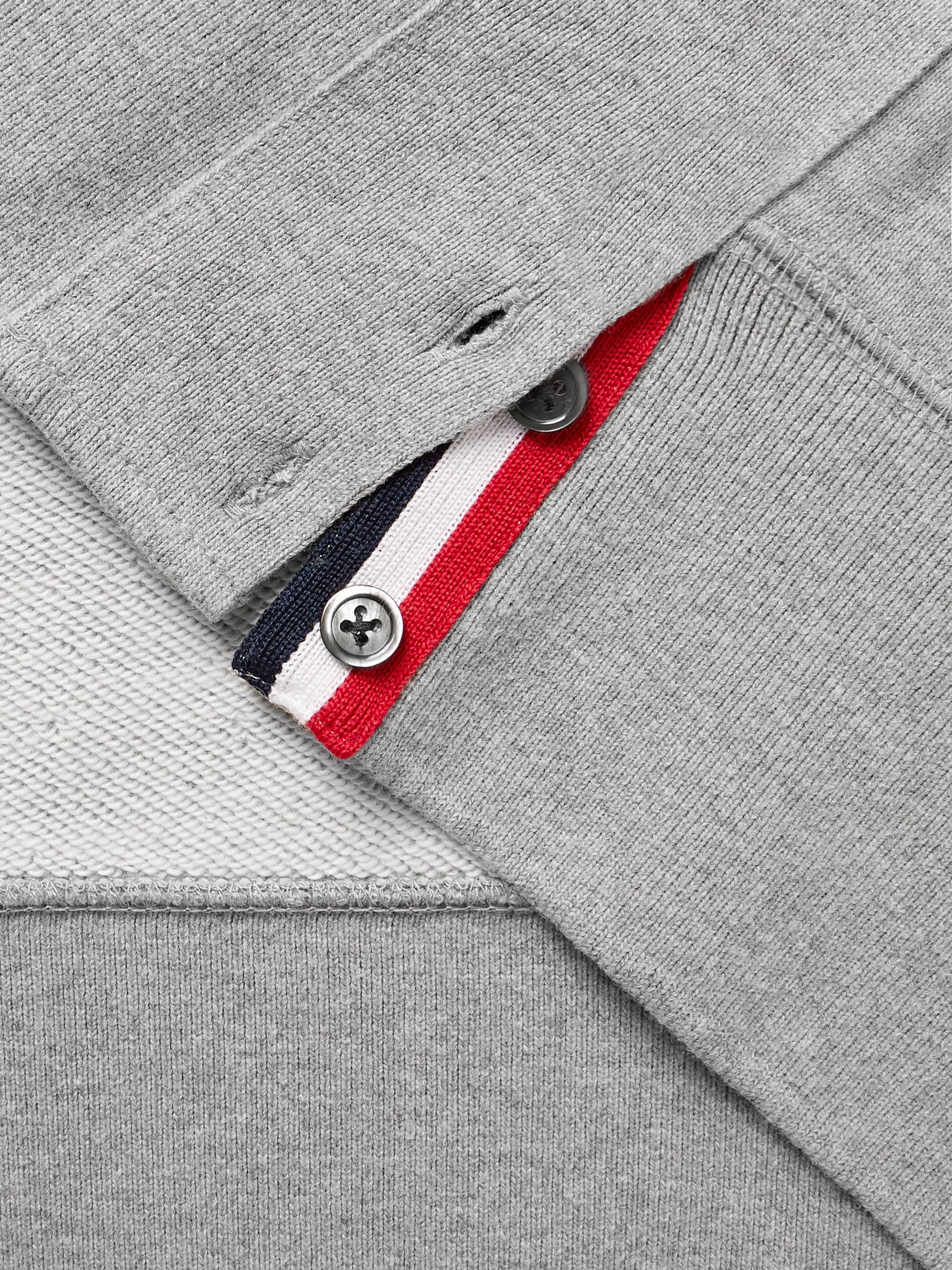 Gray Slim-Fit Striped Loopback Cotton-Jersey Sweatshirt | THOM BROWNE ...